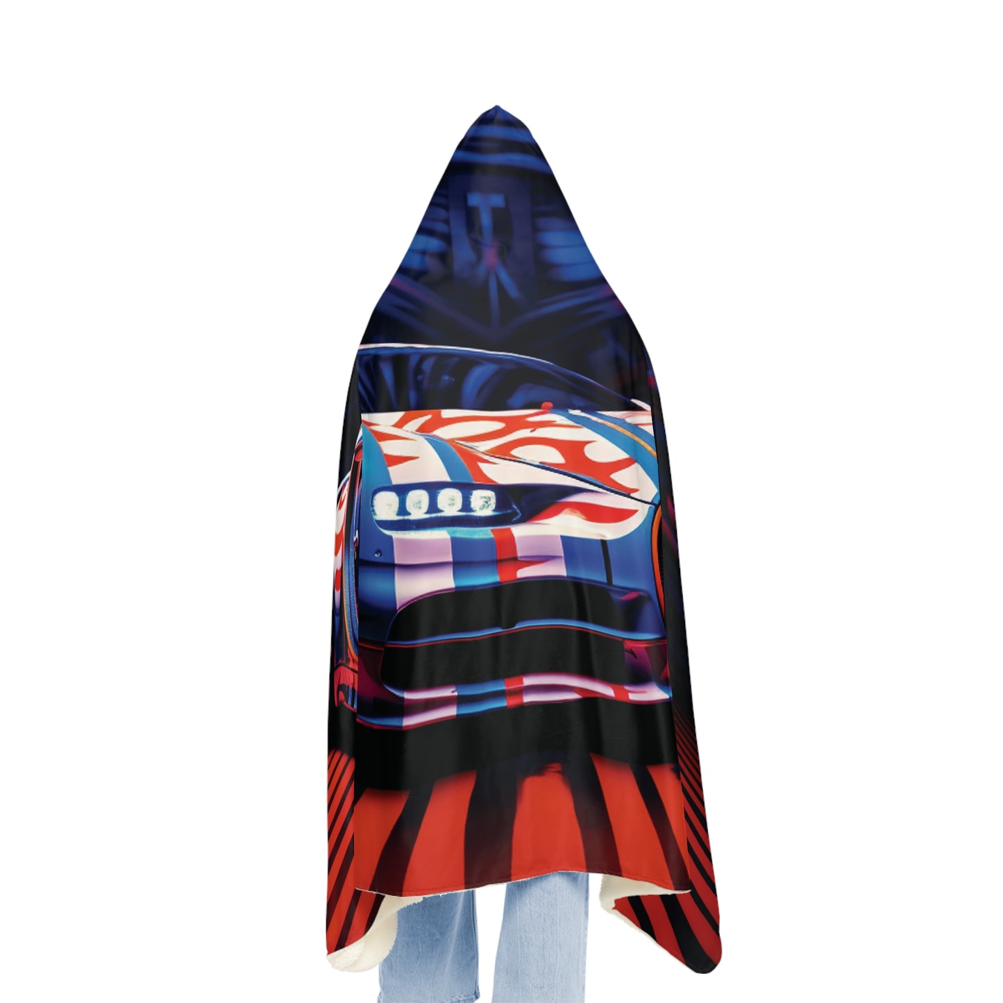 Snuggle Hooded Blanket Macro Bugatti American Flag 1