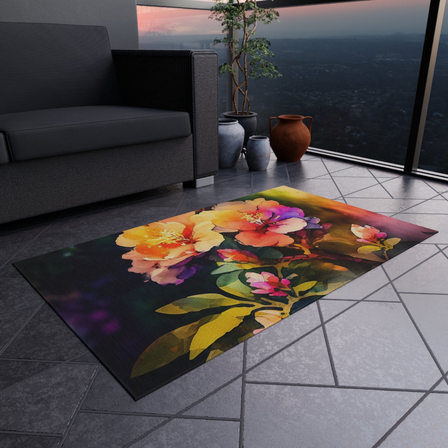 Outdoor Rug  Bright Spring Flowers 2