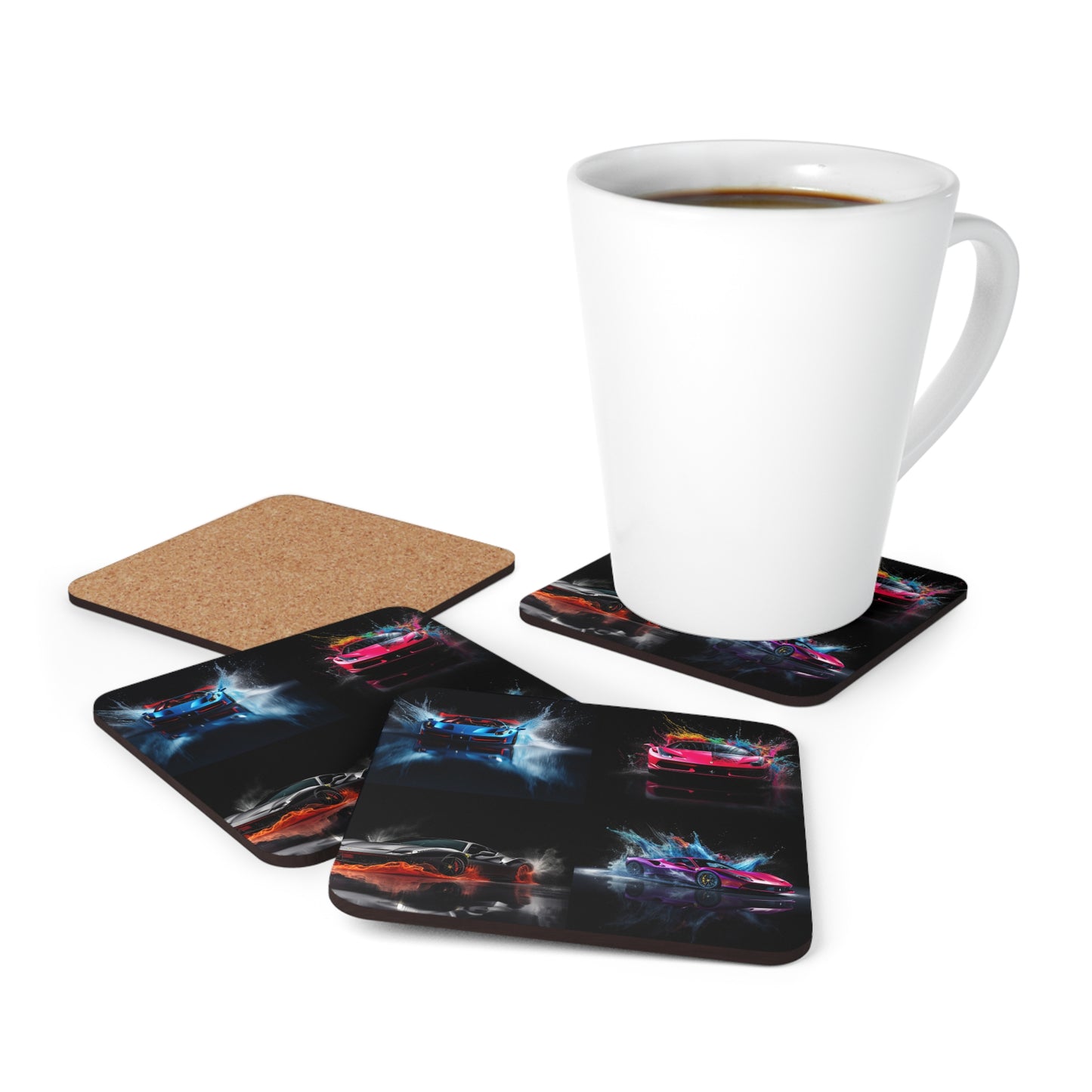 Corkwood Coaster Set Ferrari Water Splash 5