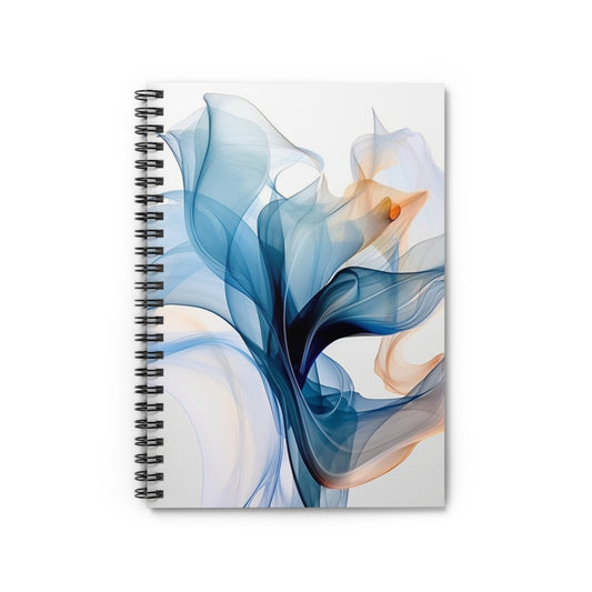 Spiral Notebook - Ruled Line Blue Tluip Abstract 3