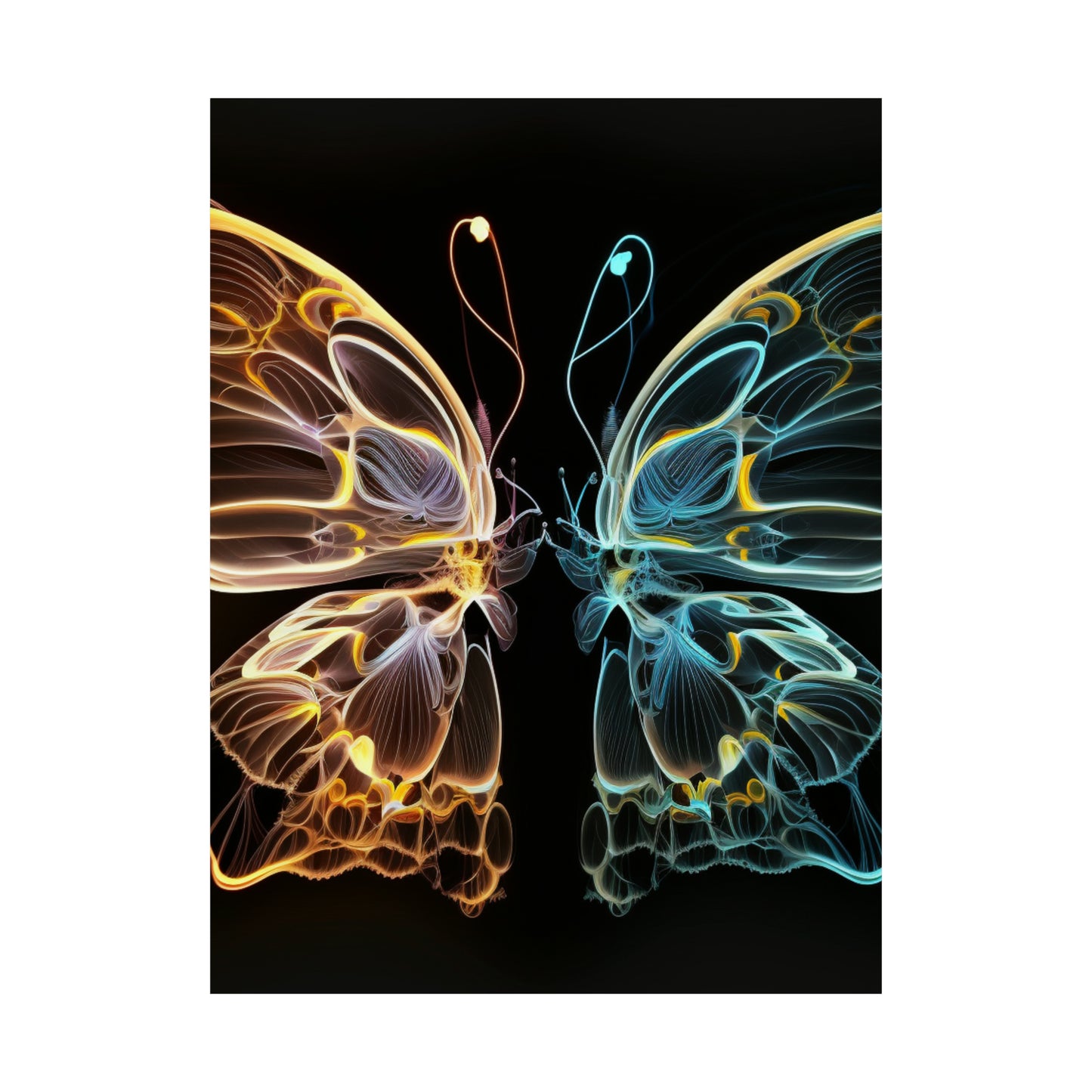 Premium Matte Vertical Posters Neon Glo Butterfly 3