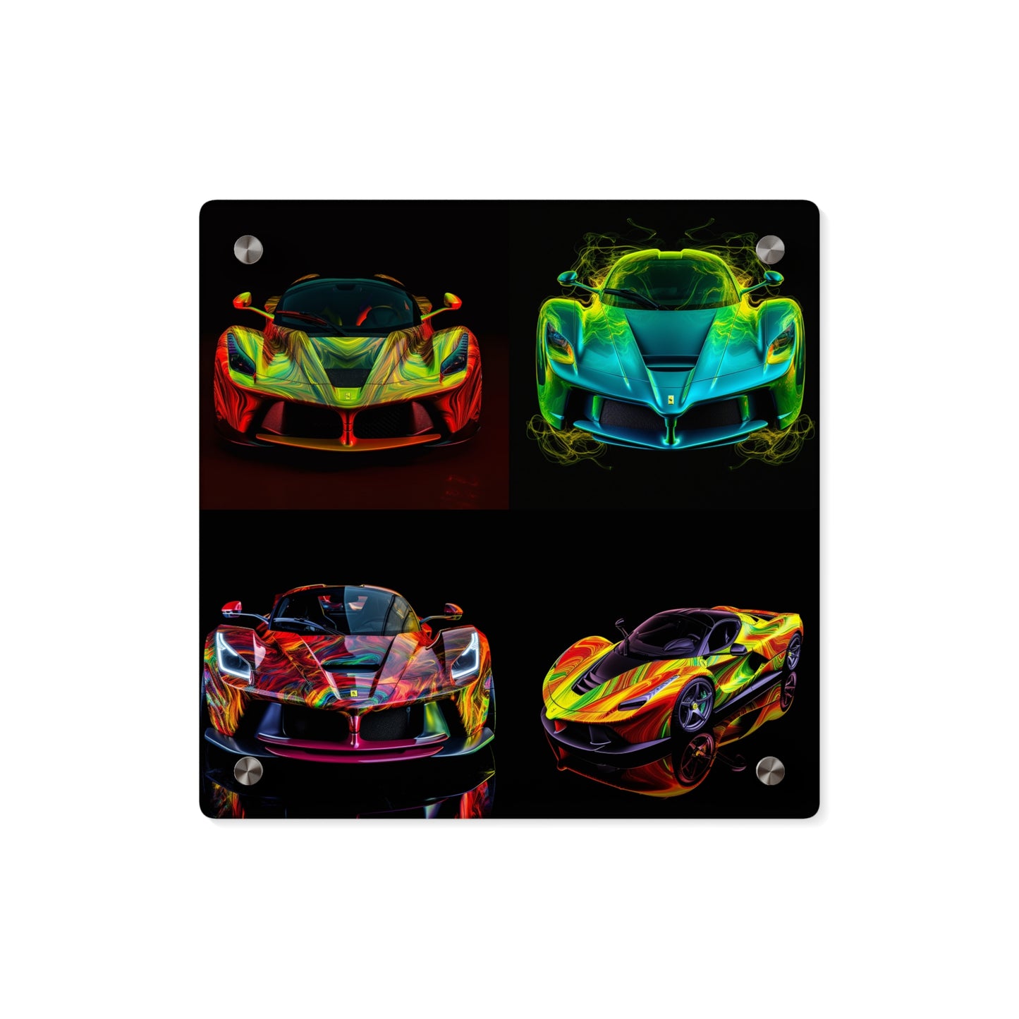 Acrylic Wall Art Panels Ferrari Neon 5