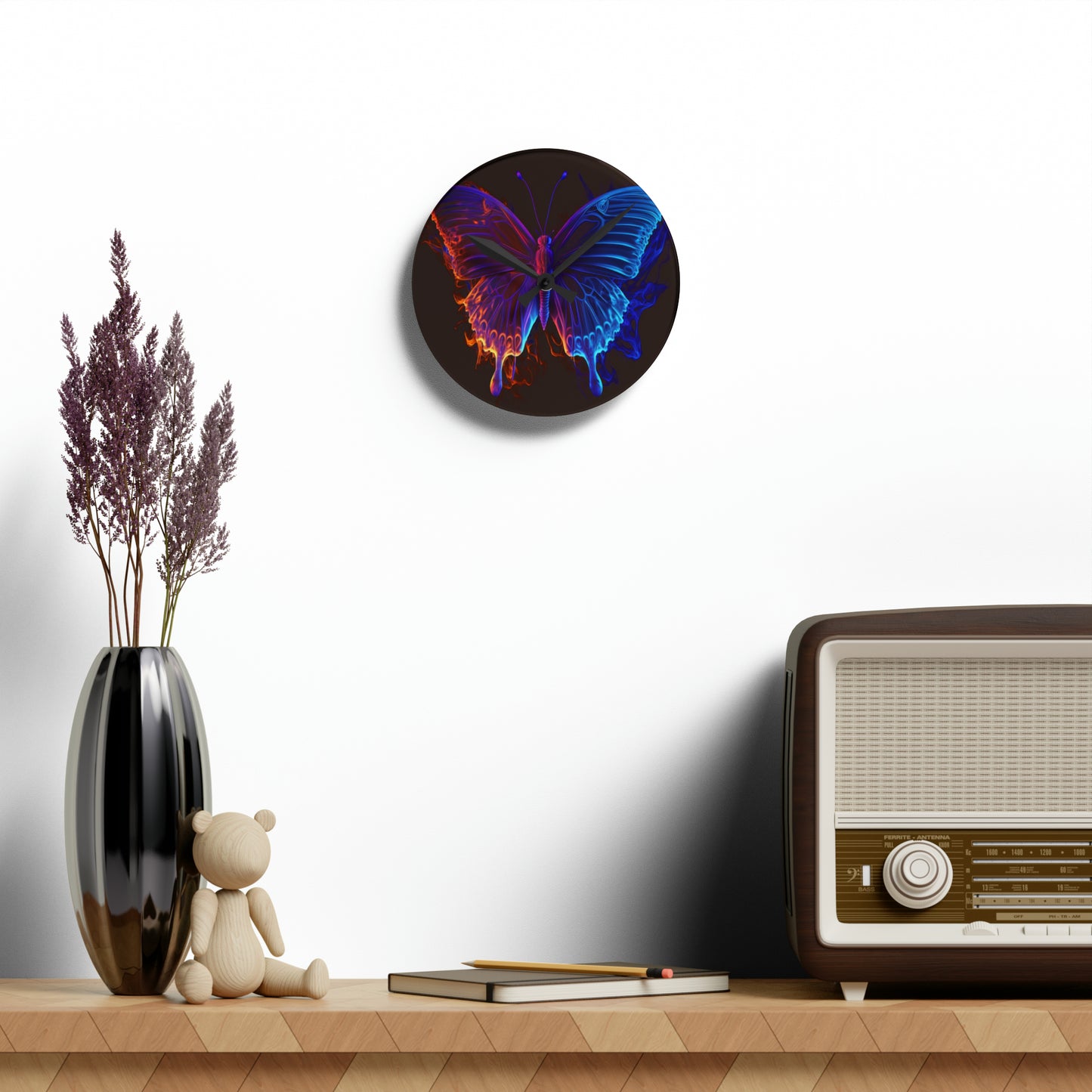 Acrylic Wall Clock Thermal Butterfly 1