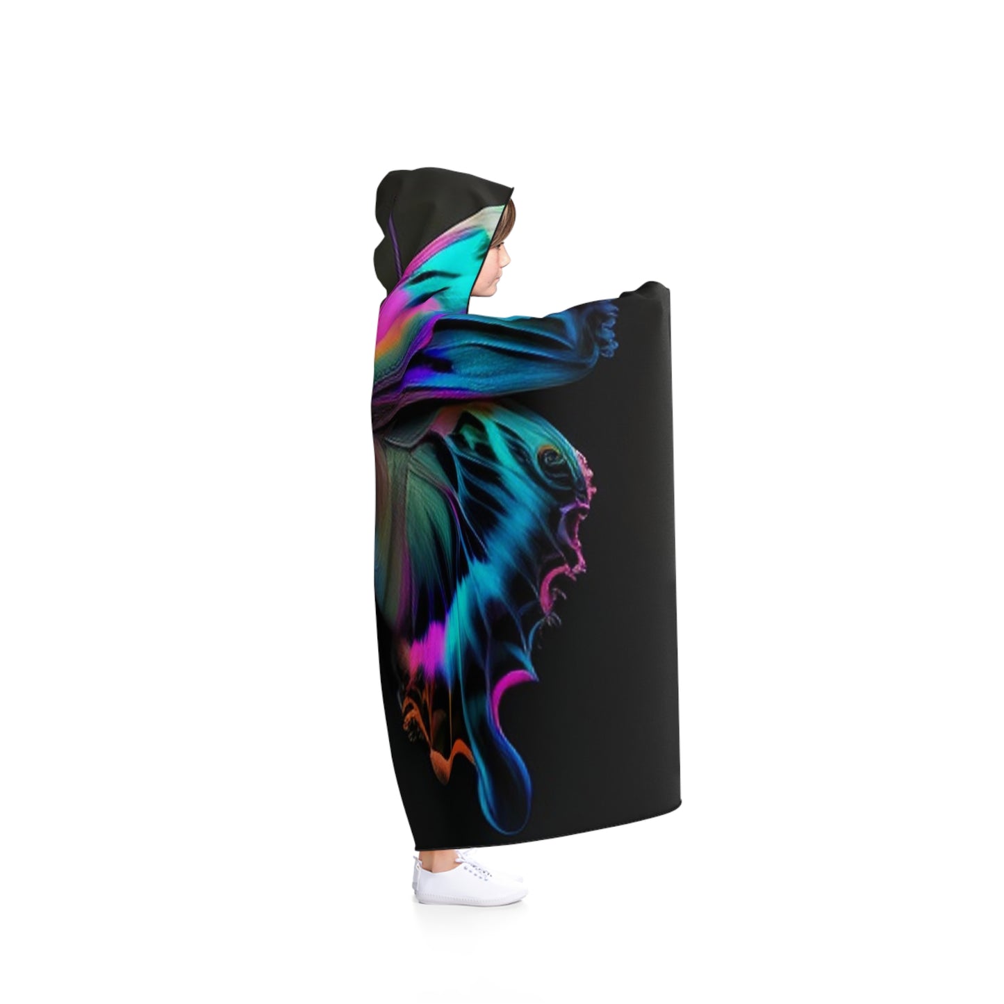 Hooded Blanket Neon Butterfly Fusion 4