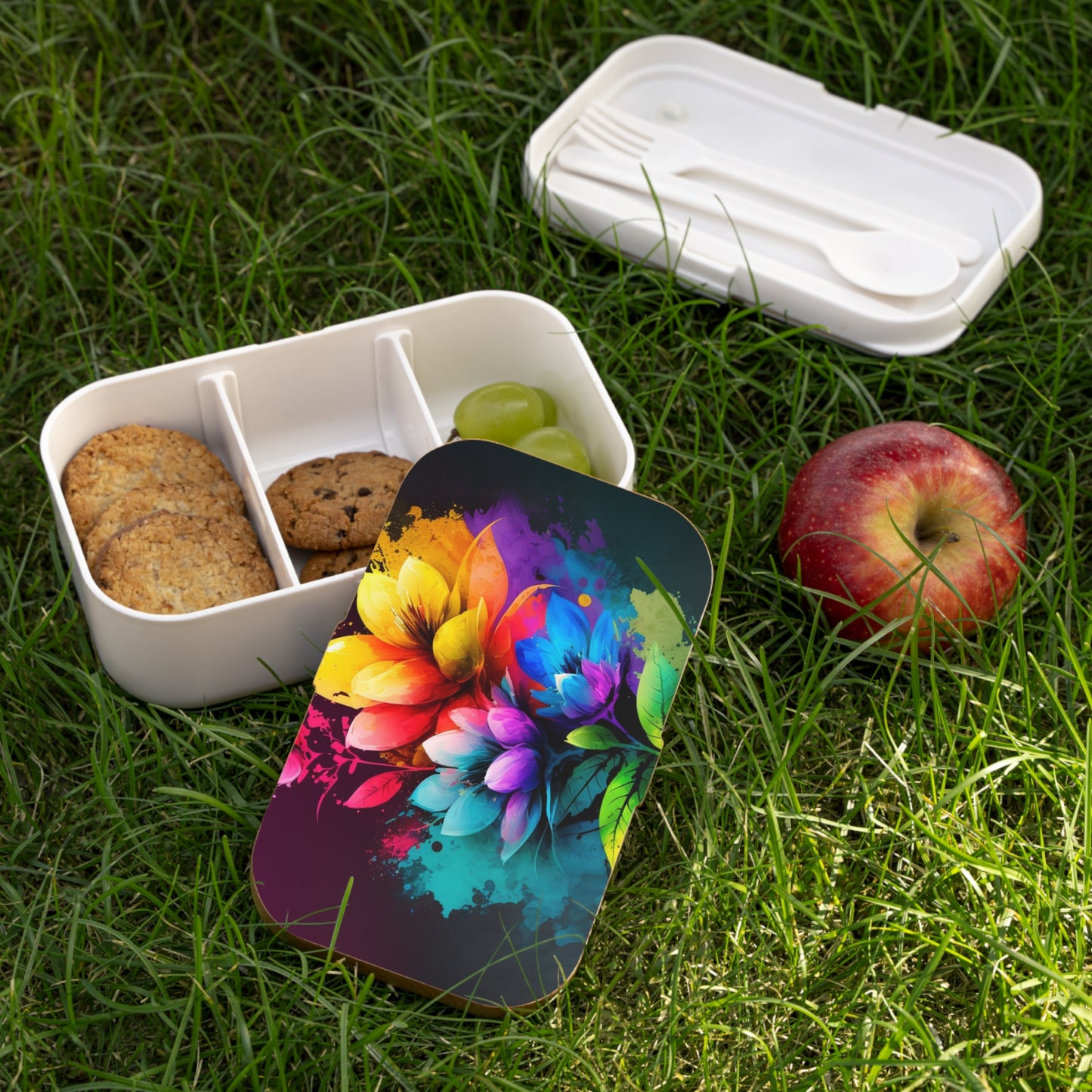 Bento Lunch Box Bright Spring Flowers 3