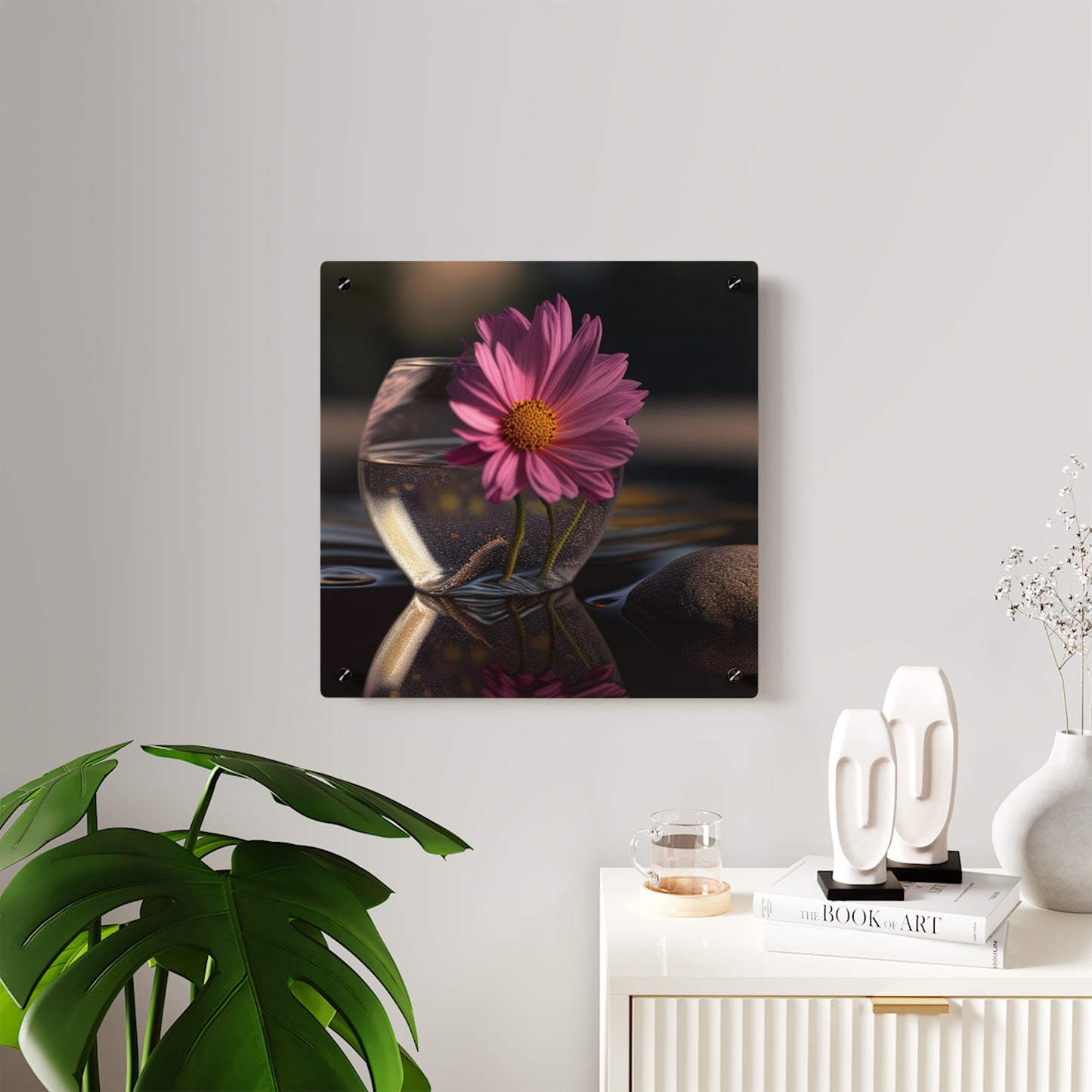 Acrylic Wall Art Panels Pink Daisy 4