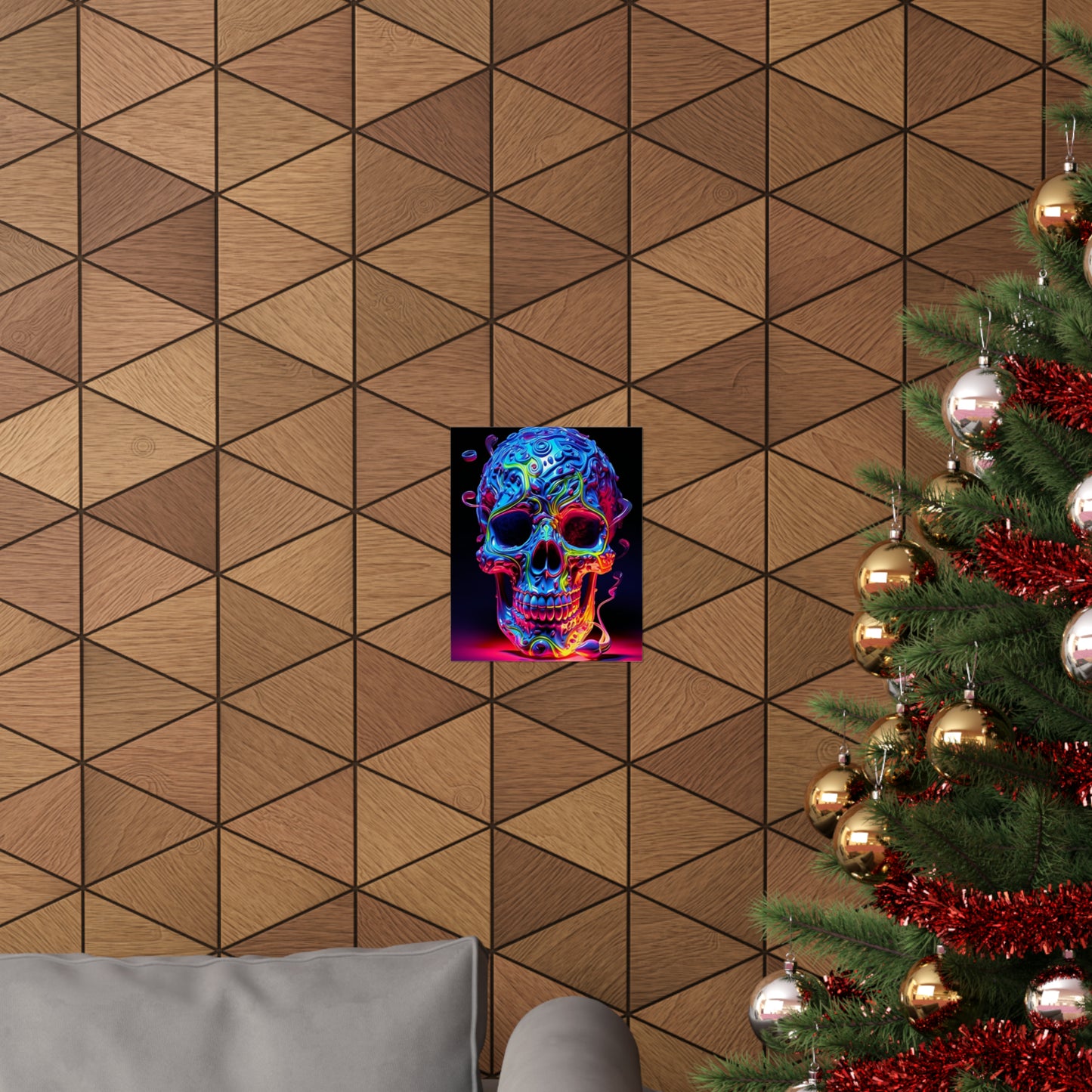 Premium Matte Vertical Posters Macro Skull Color 3