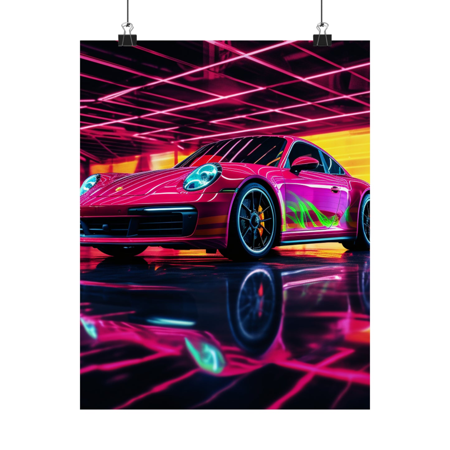 Premium Matte Vertical Posters Macro Porsche 3