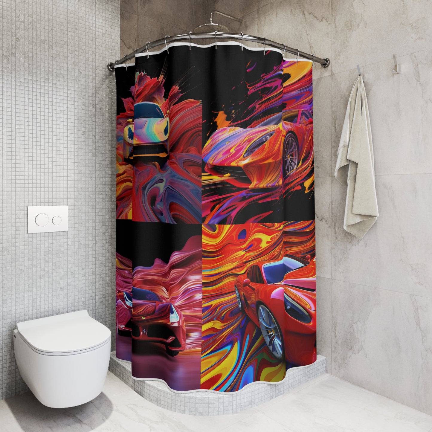 Polyester Shower Curtain Ferrari Water Fusion 5