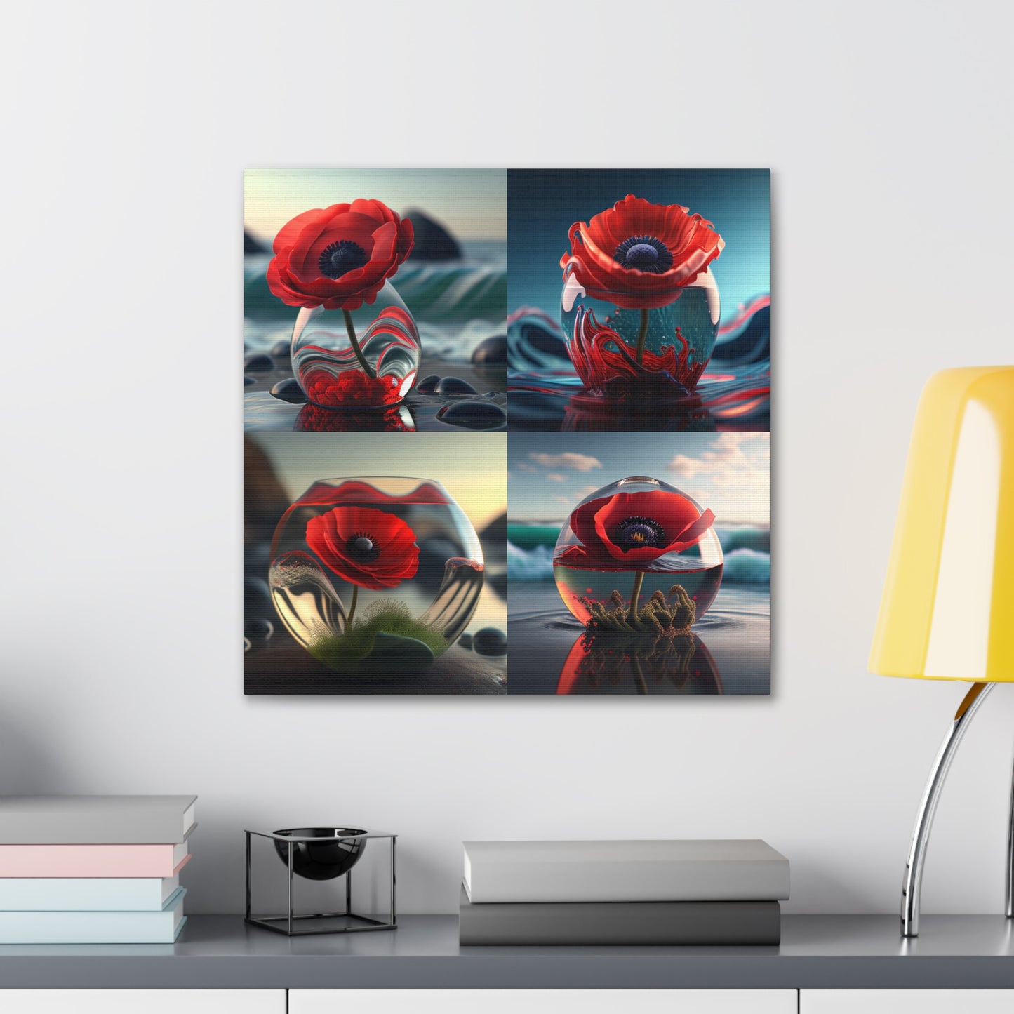 Canvas Gallery Wraps Red Anemone in a Vase 5