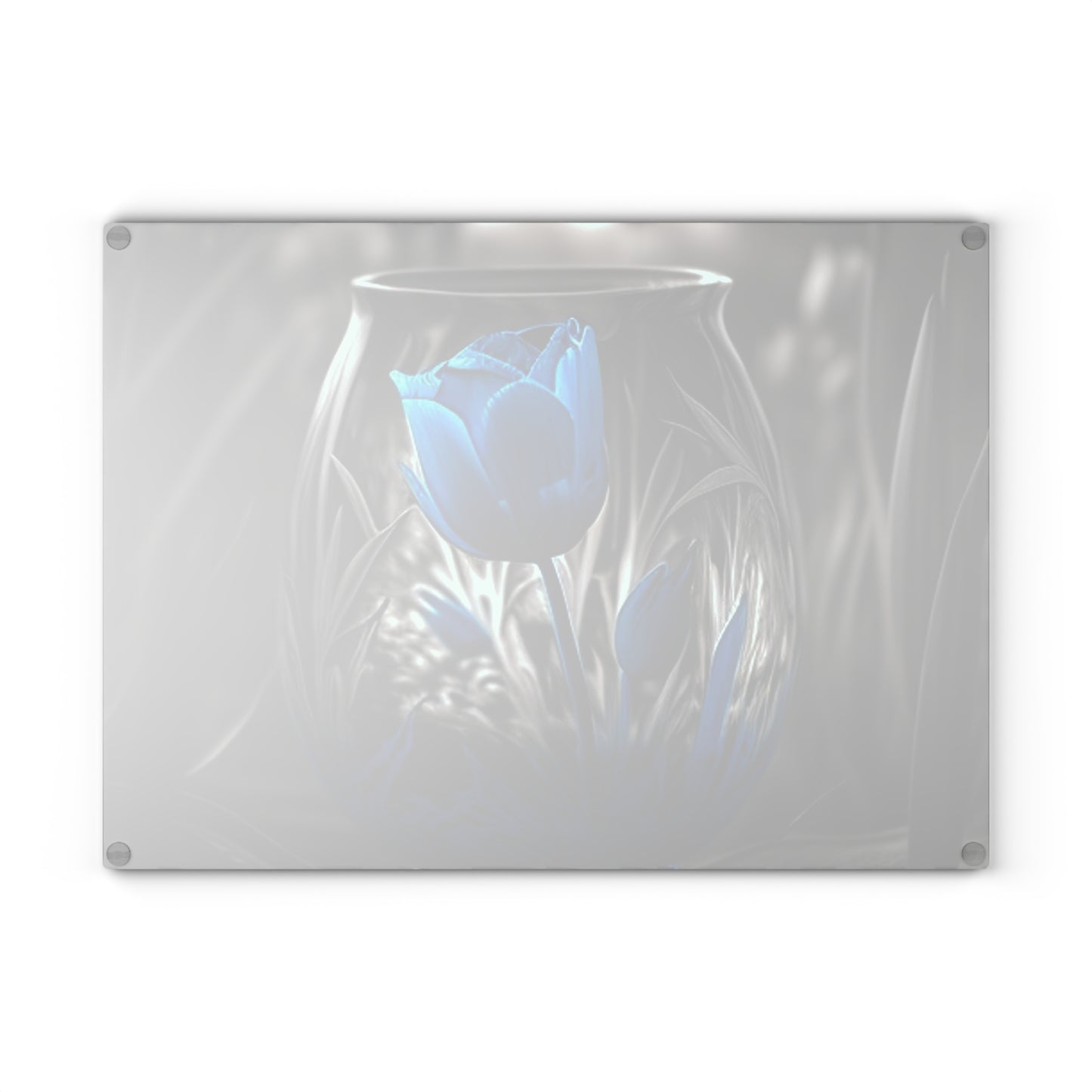 Glass Cutting Board Tulip Blue 3