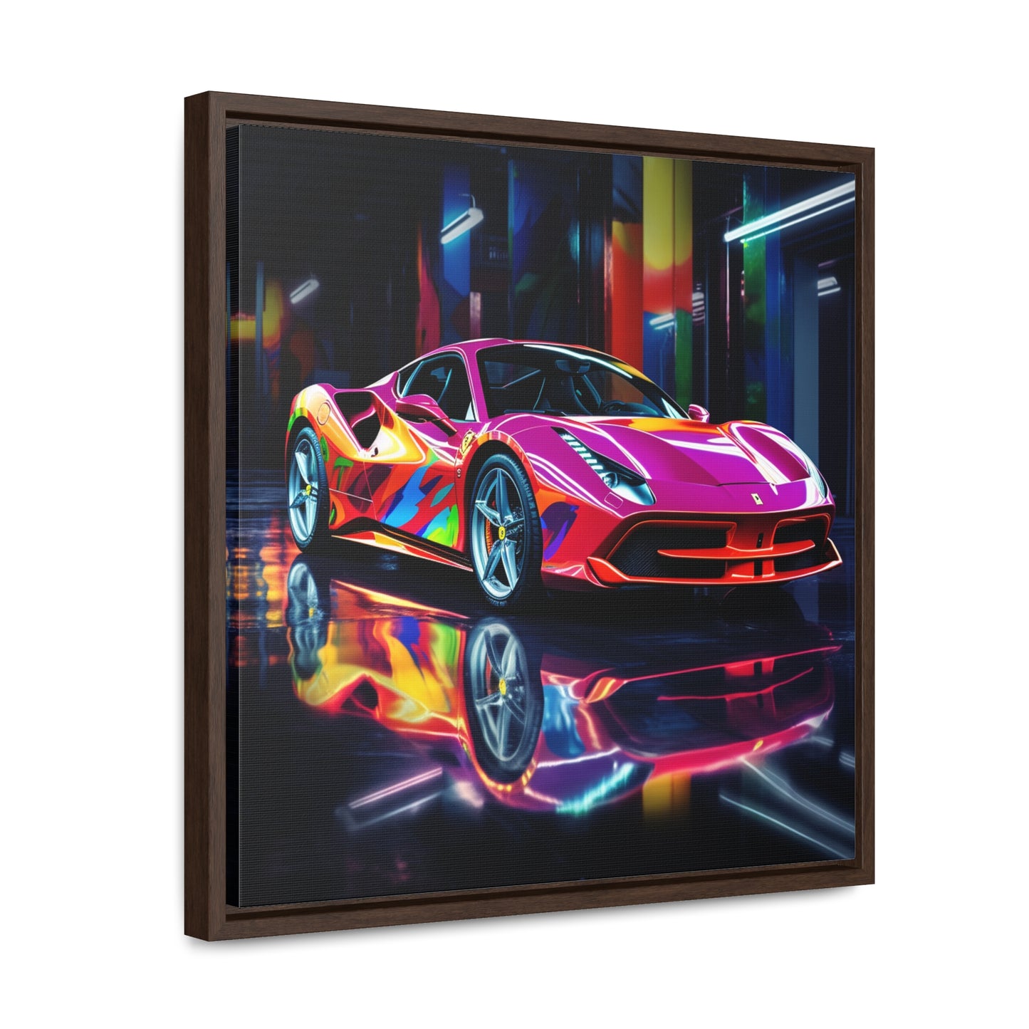 Gallery Canvas Wraps, Square Frame Pink Macro Ferrari 1