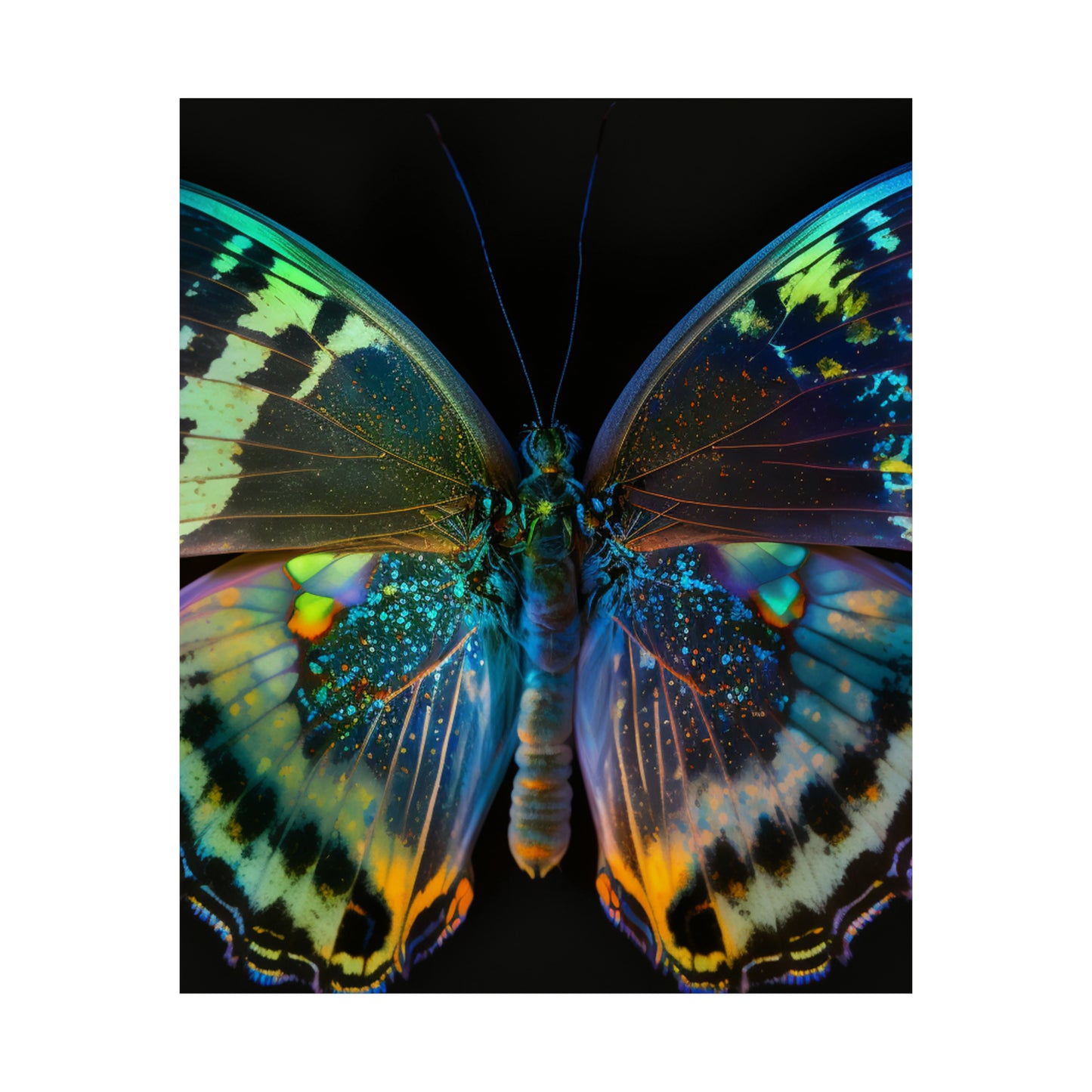 Premium Matte Vertical Posters Neon Butterfly Flair 4