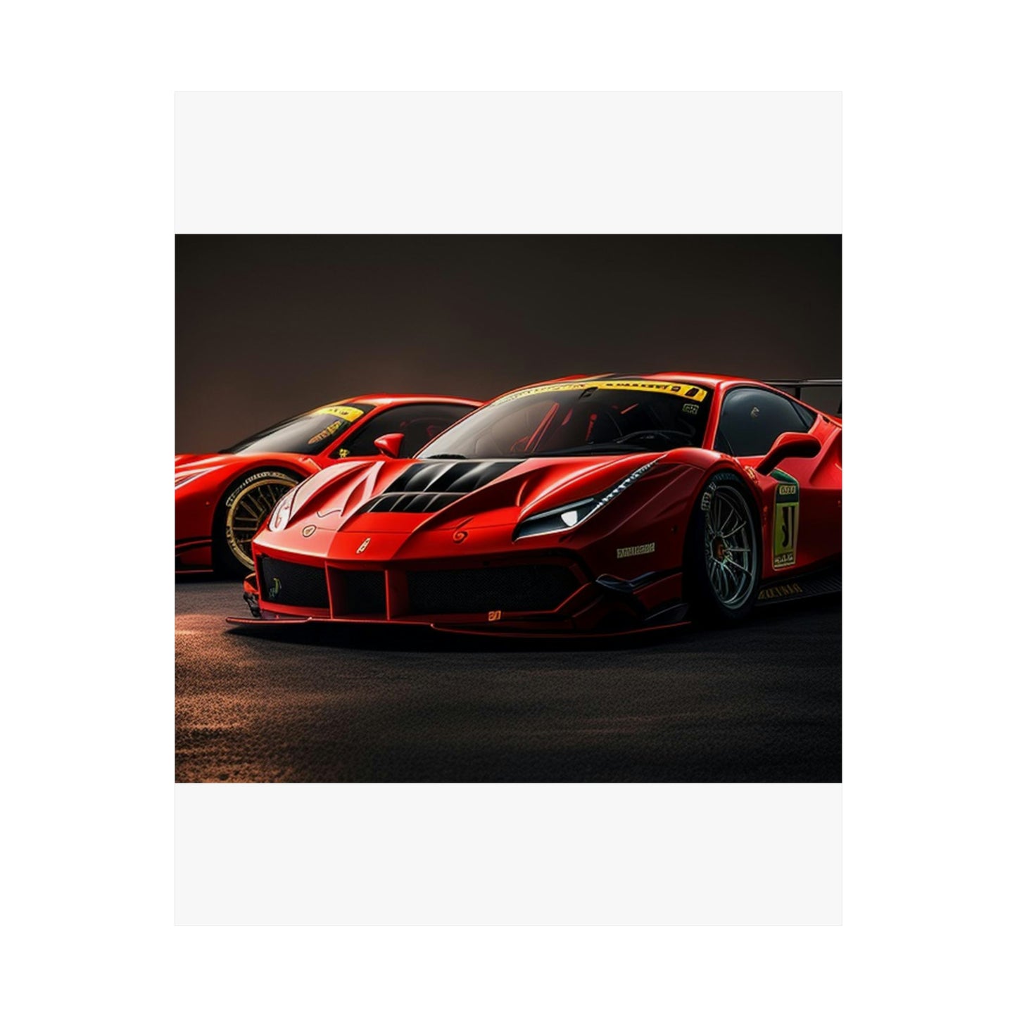 Premium Matte Vertical Posters Ferrari Red 4