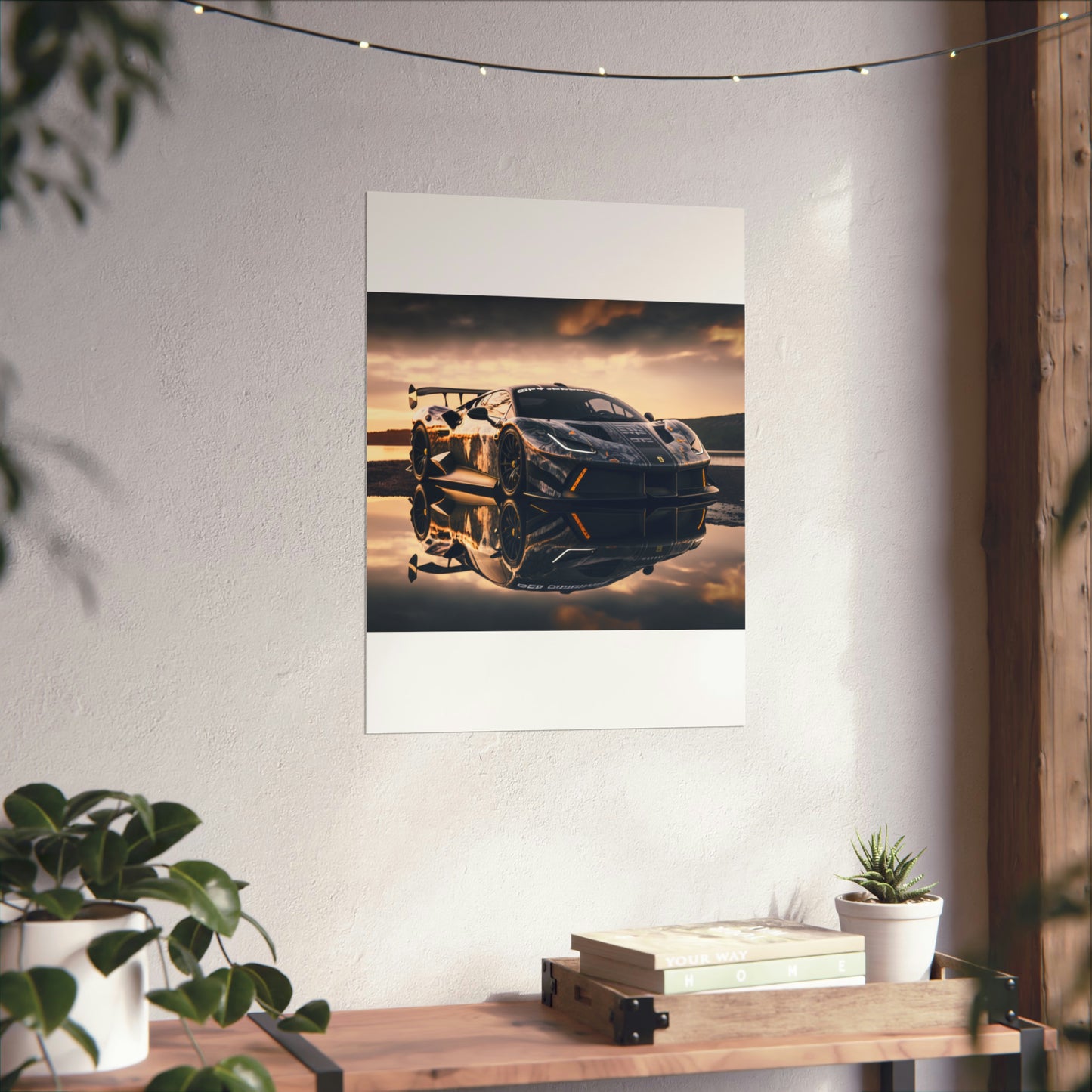 Premium Matte Vertical Posters Ferrari Lake 2