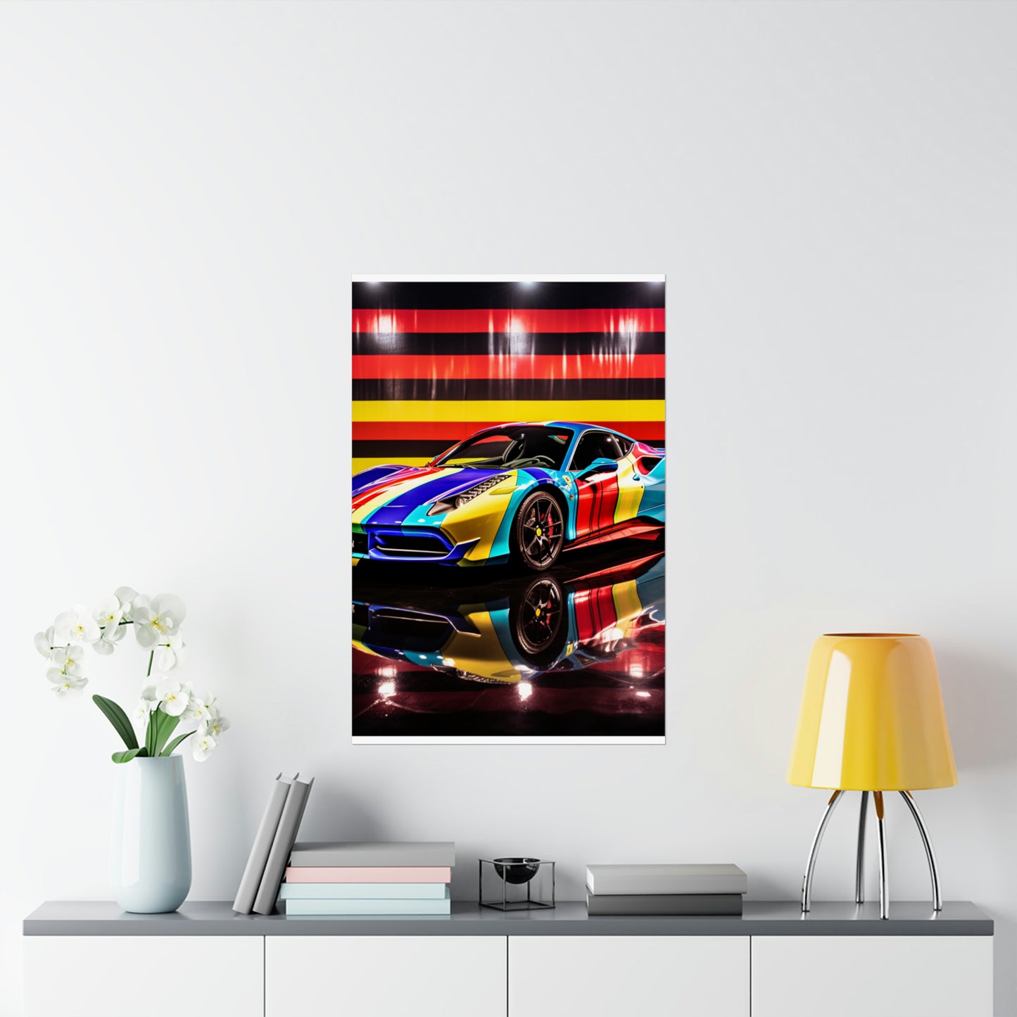 Premium Matte Vertical Posters Hyper Colorfull Ferrari 2