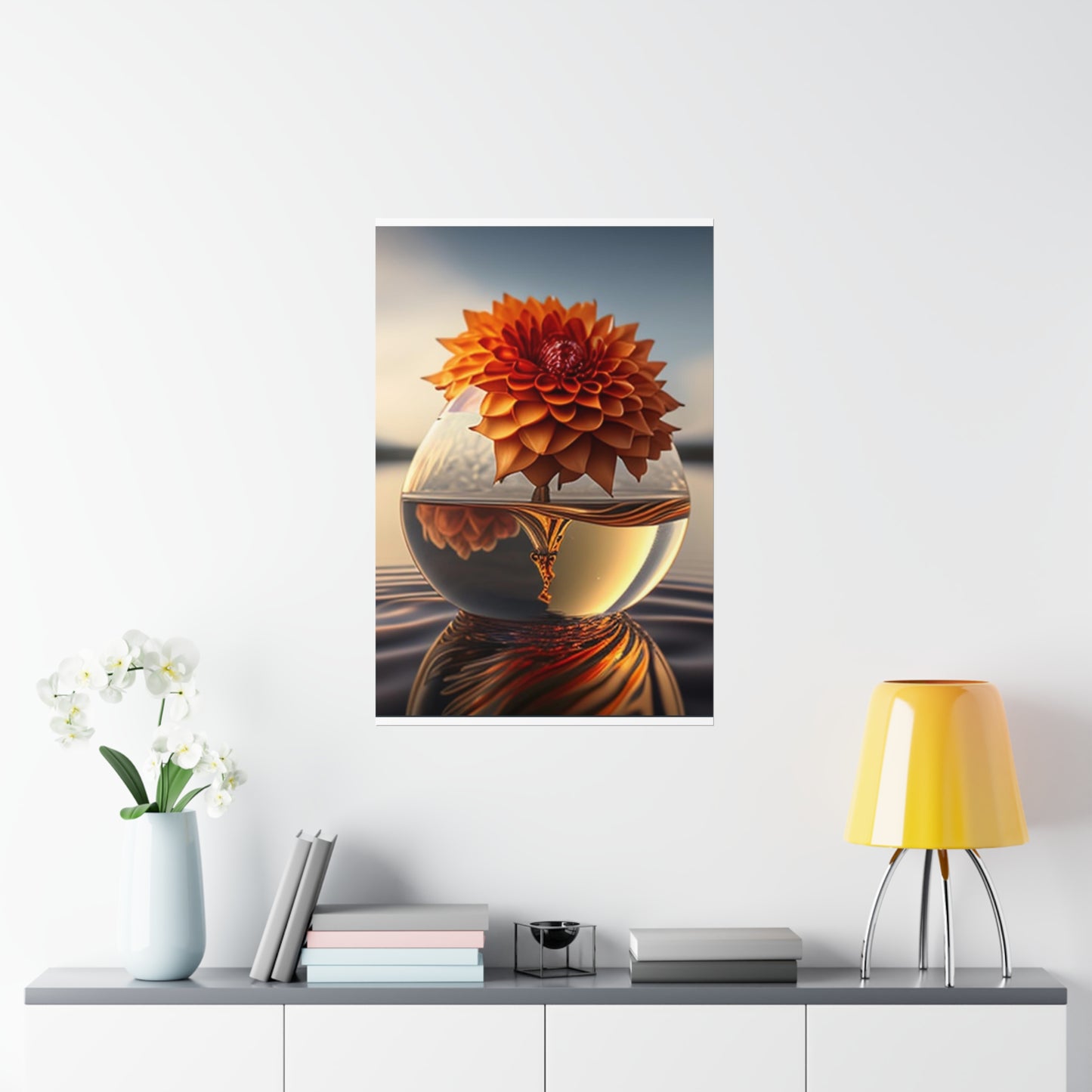 Premium Matte Vertical Posters Dahlia Orange 1