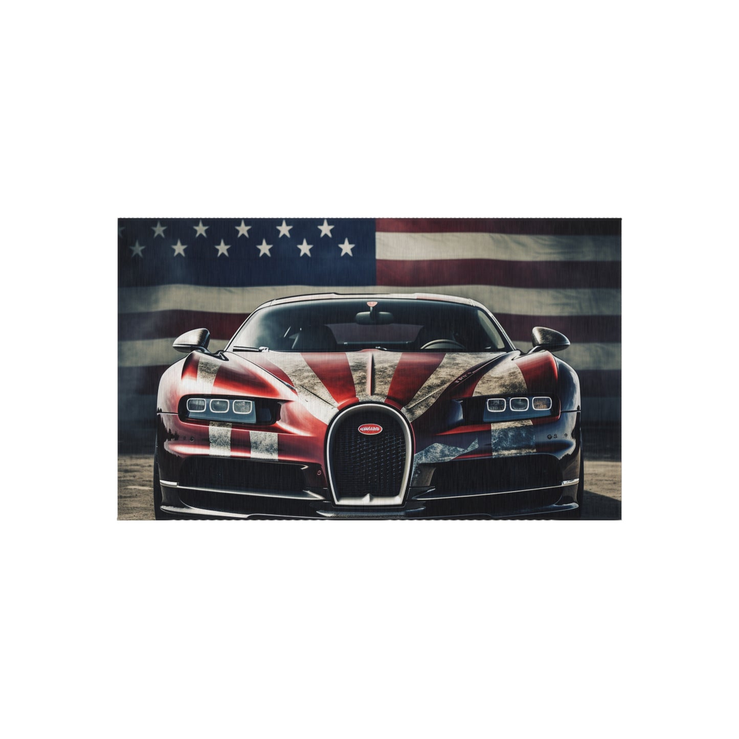 Outdoor Rug  American Flag Background Bugatti 3