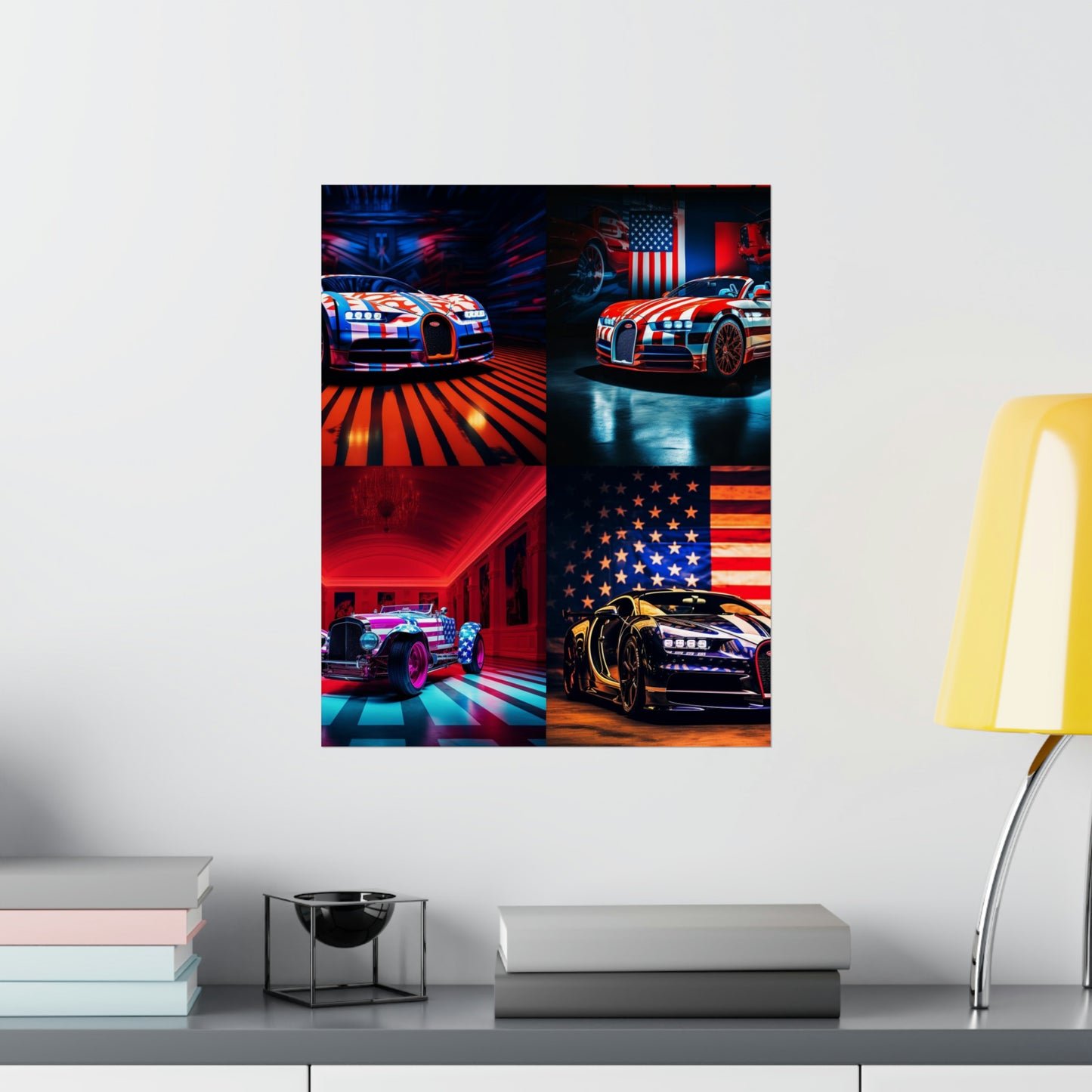 Premium Matte Vertical Posters Macro Bugatti American Flag 5