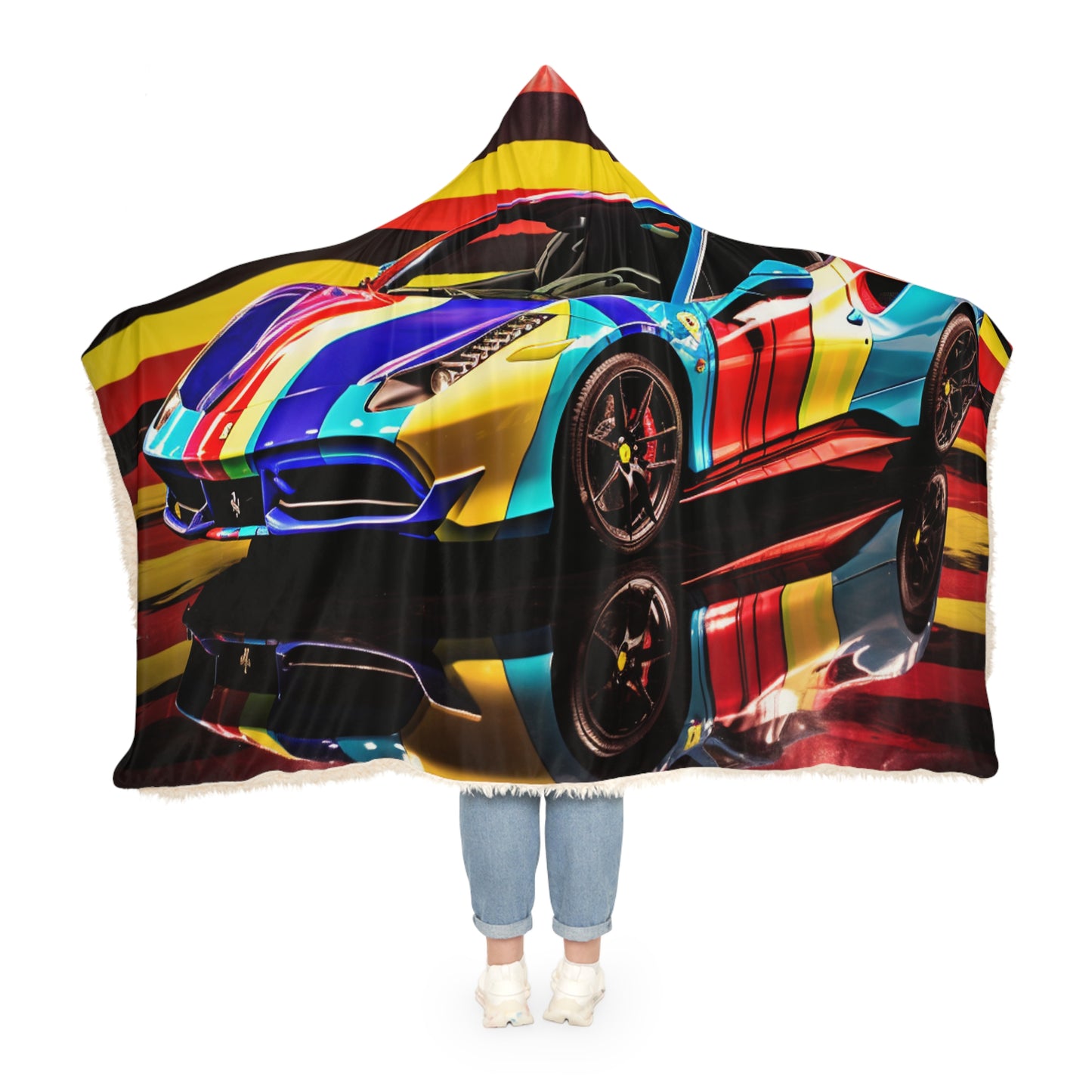 Snuggle Hooded Blanket Hyper Colorfull Ferrari 2