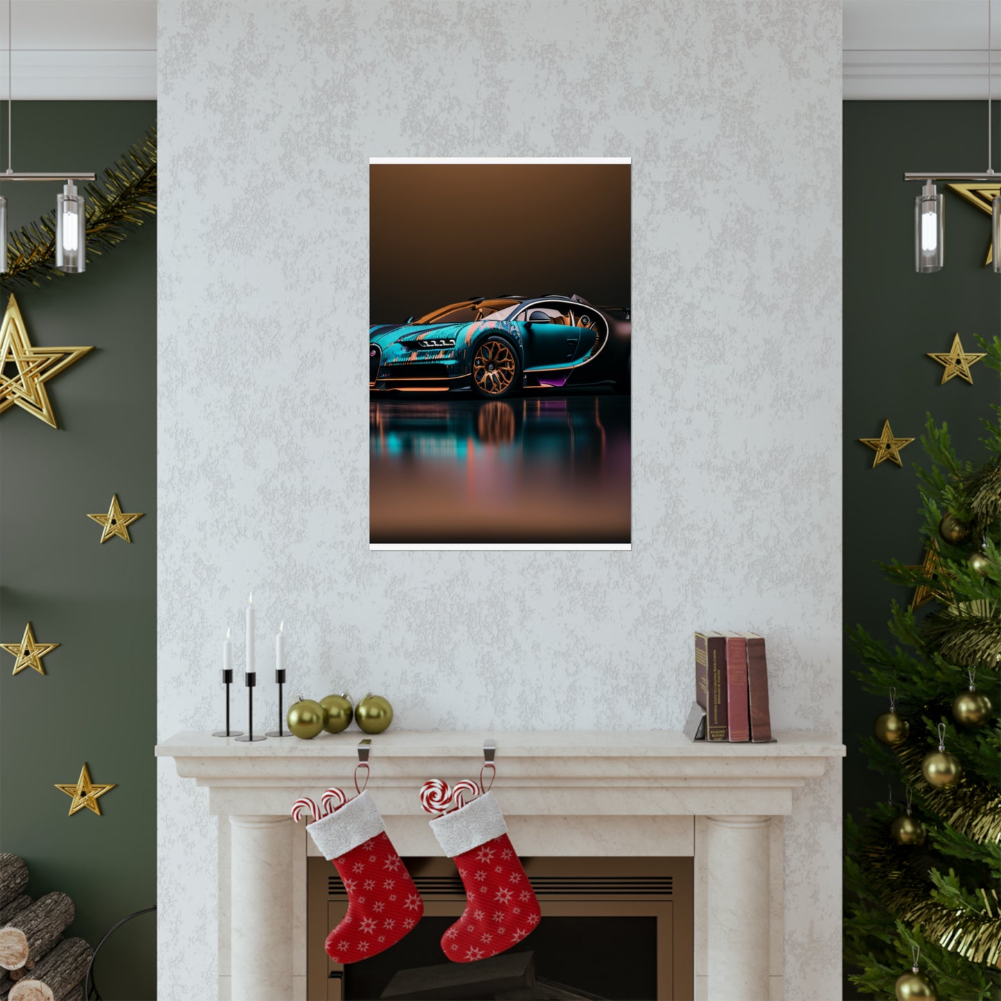 Premium Matte Vertical Posters Bugatti Blue 2