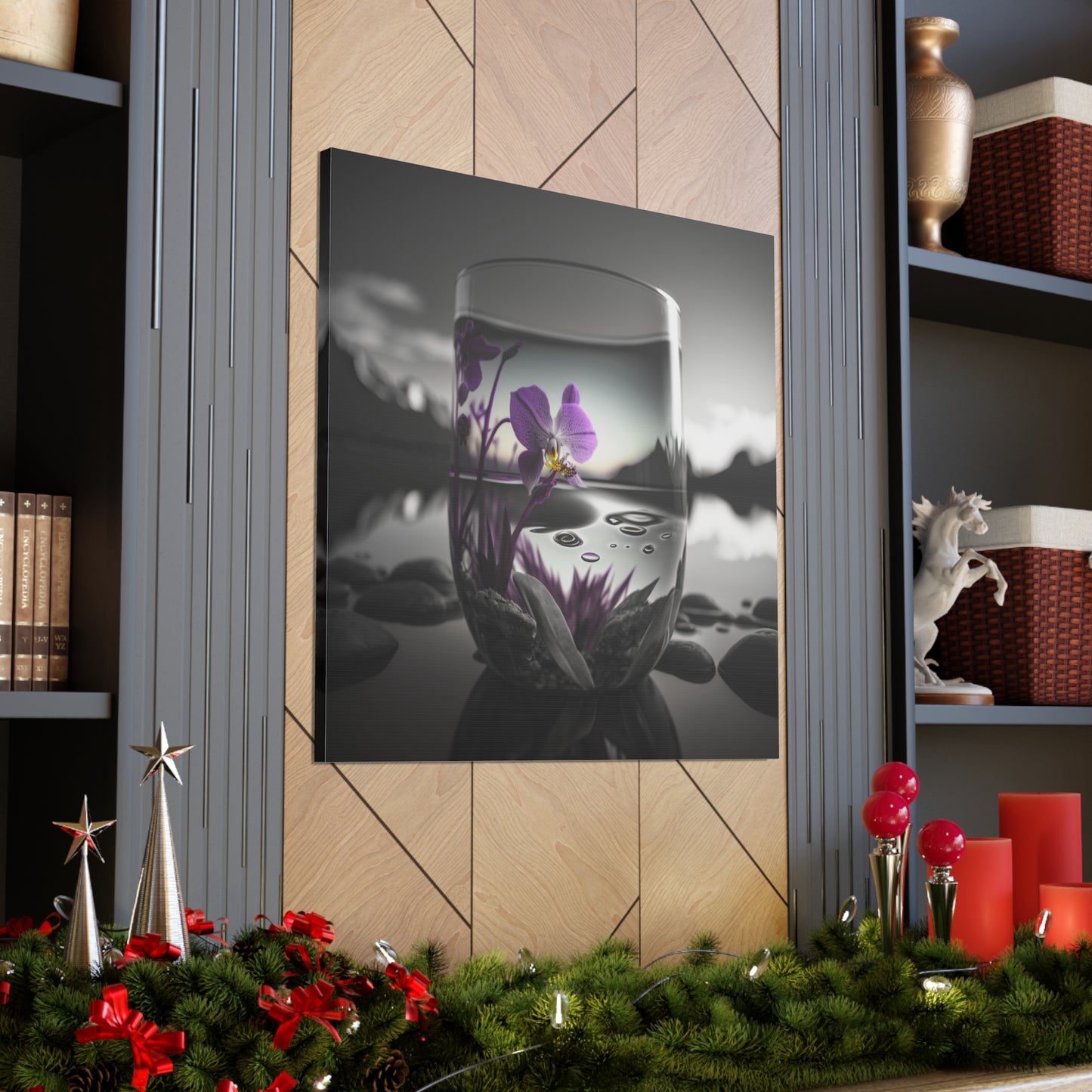 Canvas Gallery Wraps Purple Orchid Glass vase 2