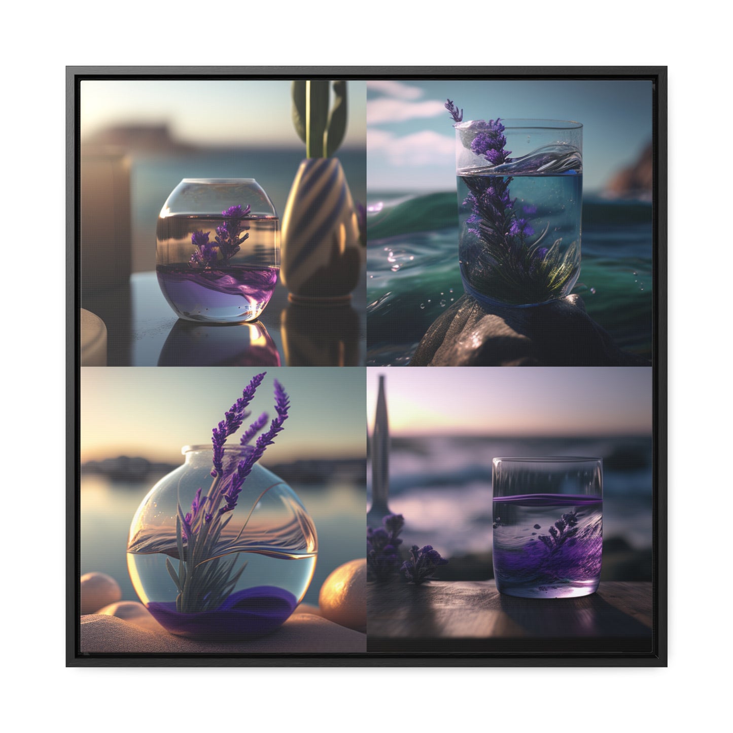 Gallery Canvas Wraps, Square Frame Lavender in a vase 5
