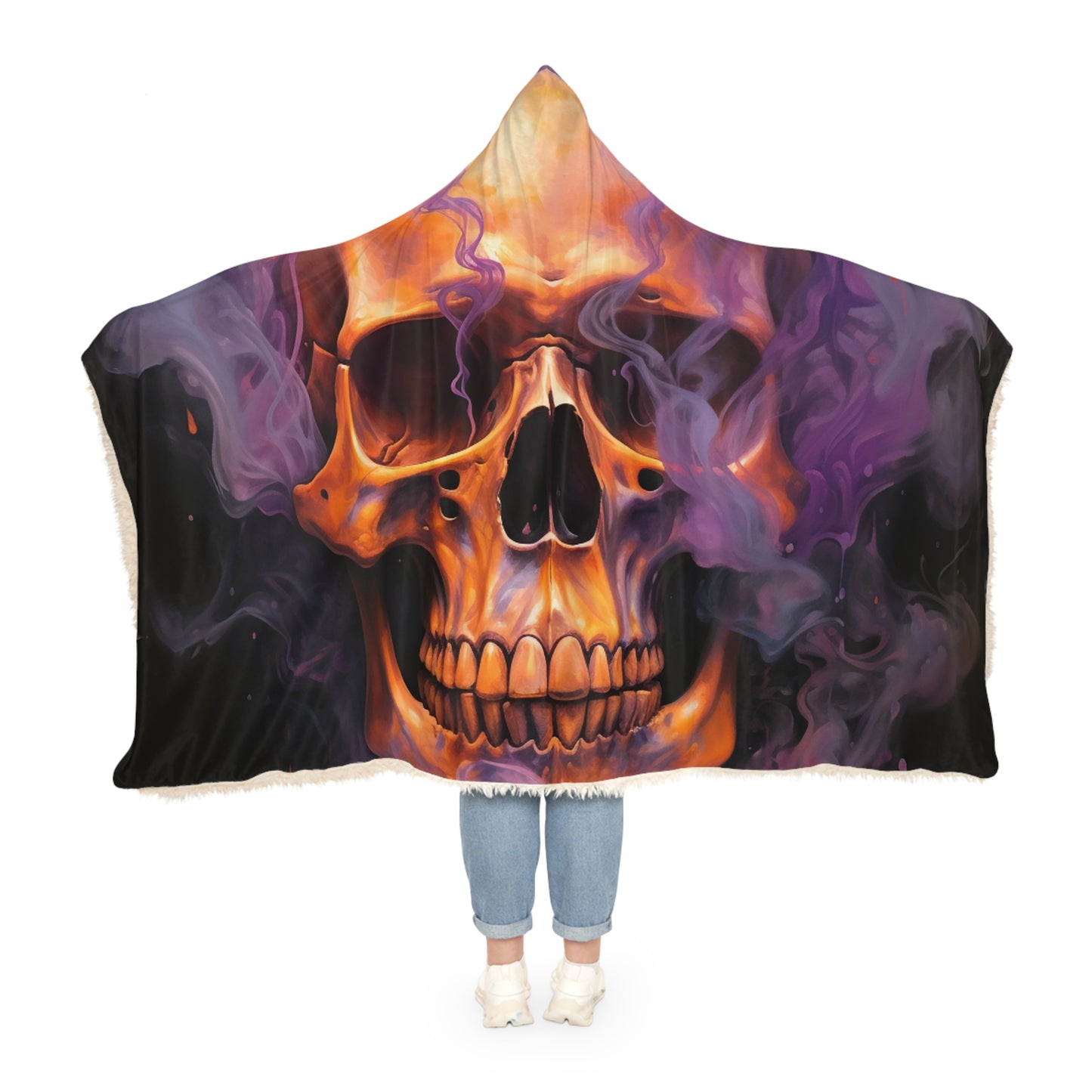 Snuggle Hooded Blanket Skull Flames 4