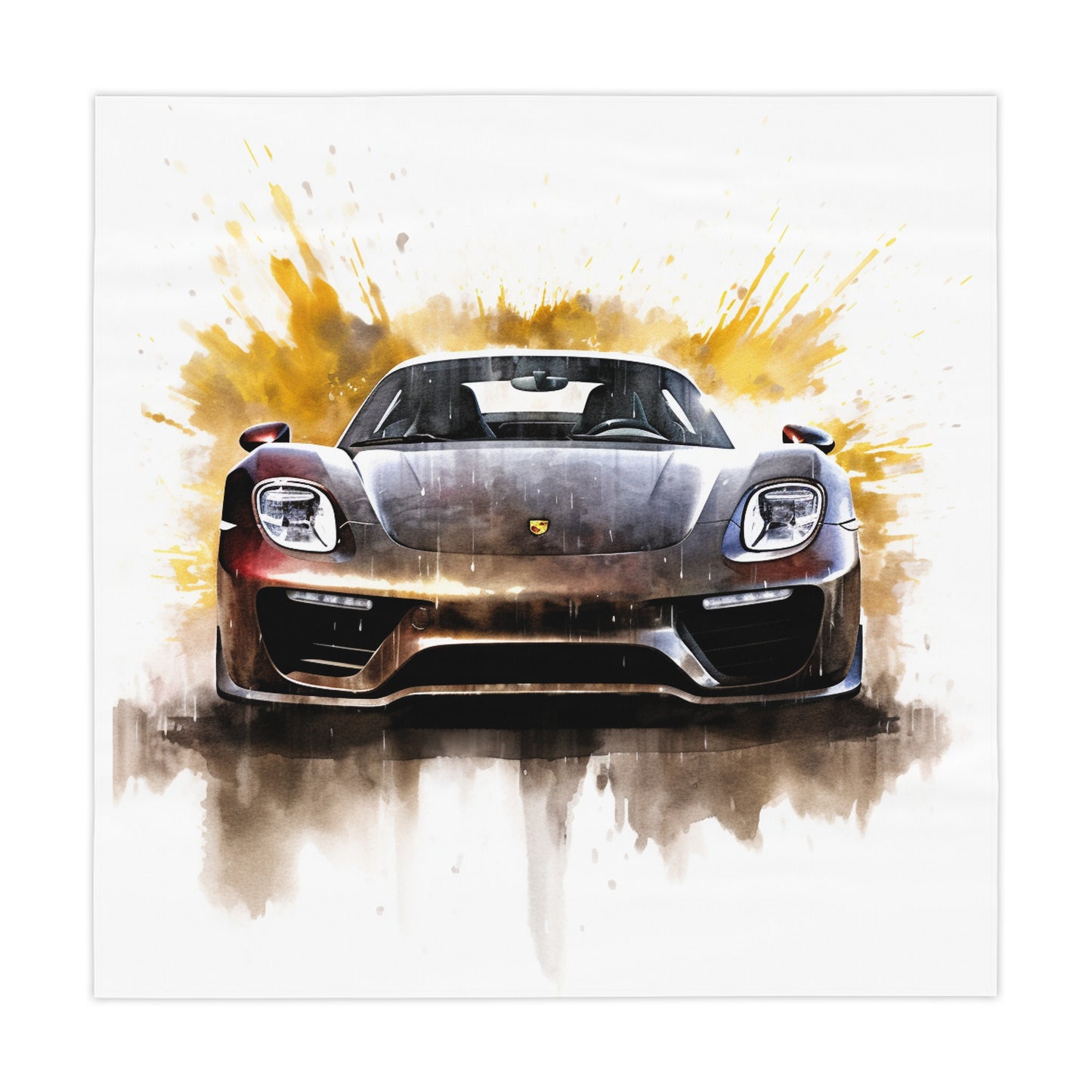 Tablecloth 918 Spyder white background driving fast with water splashing 1