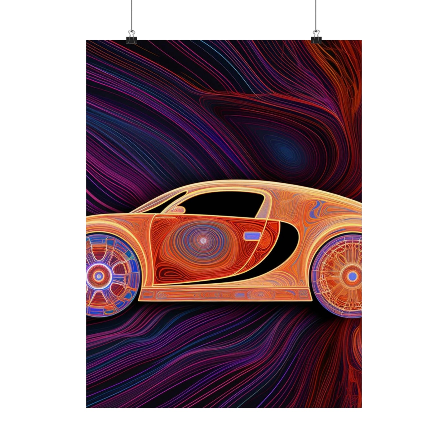 Premium Matte Vertical Posters Bugatti Abstract Concept 2