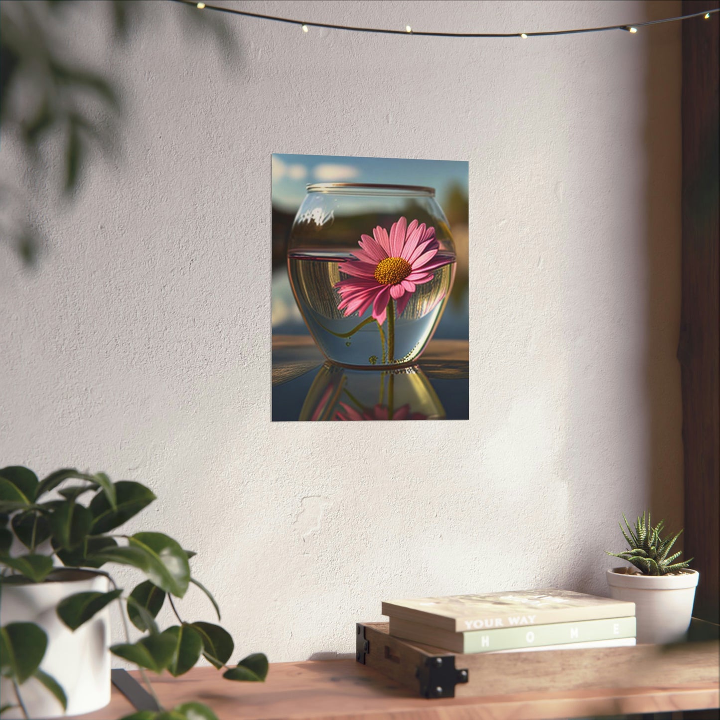 Premium Matte Vertical Posters Pink Daisy 3