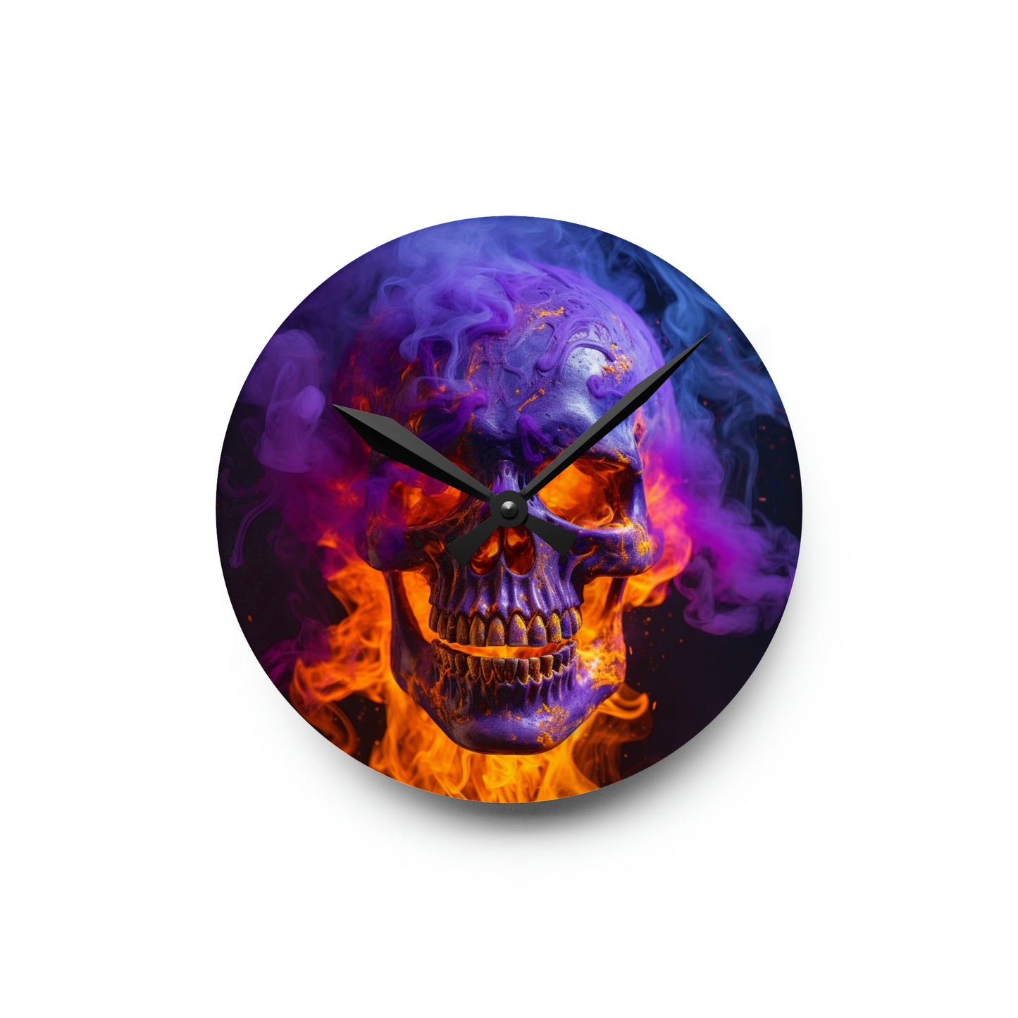 Acrylic Wall Clock Macro Skull 1