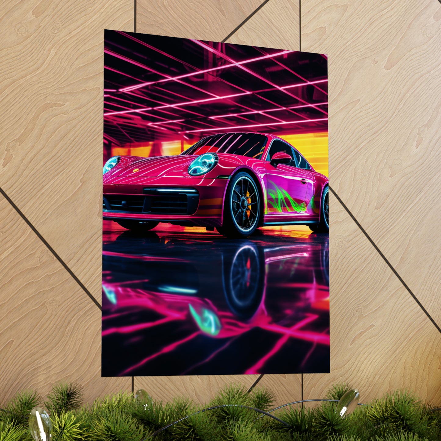 Premium Matte Vertical Posters Macro Porsche 3