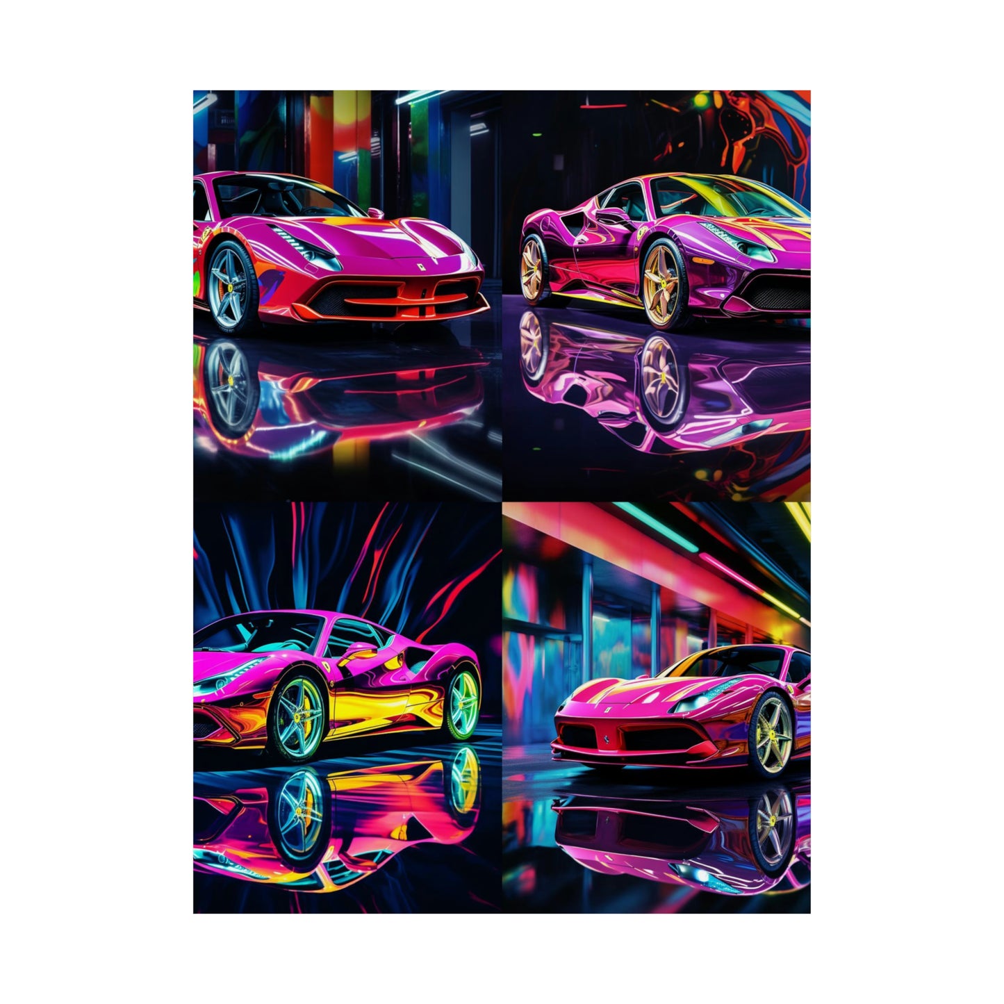 Premium Matte Vertical Posters Pink Macro Ferrari 5