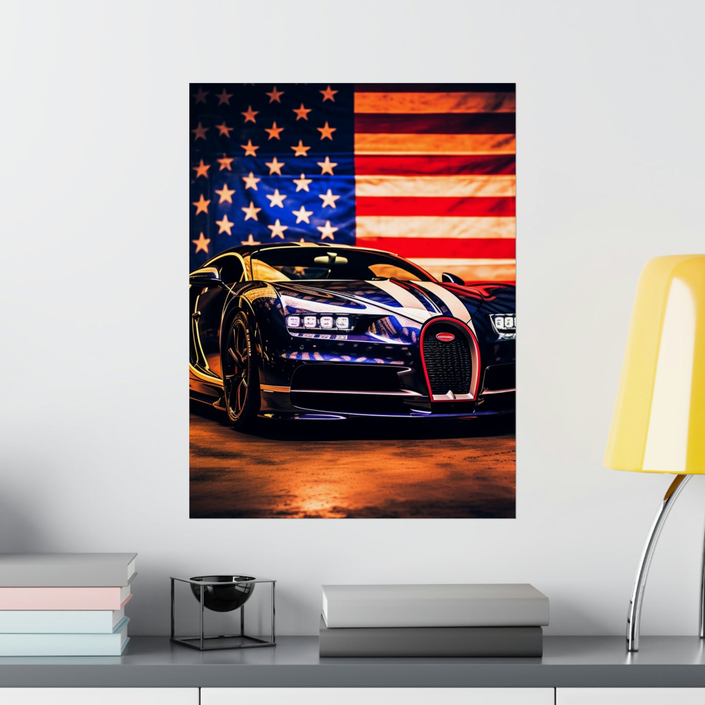 Premium Matte Vertical Posters Macro Bugatti American Flag 4