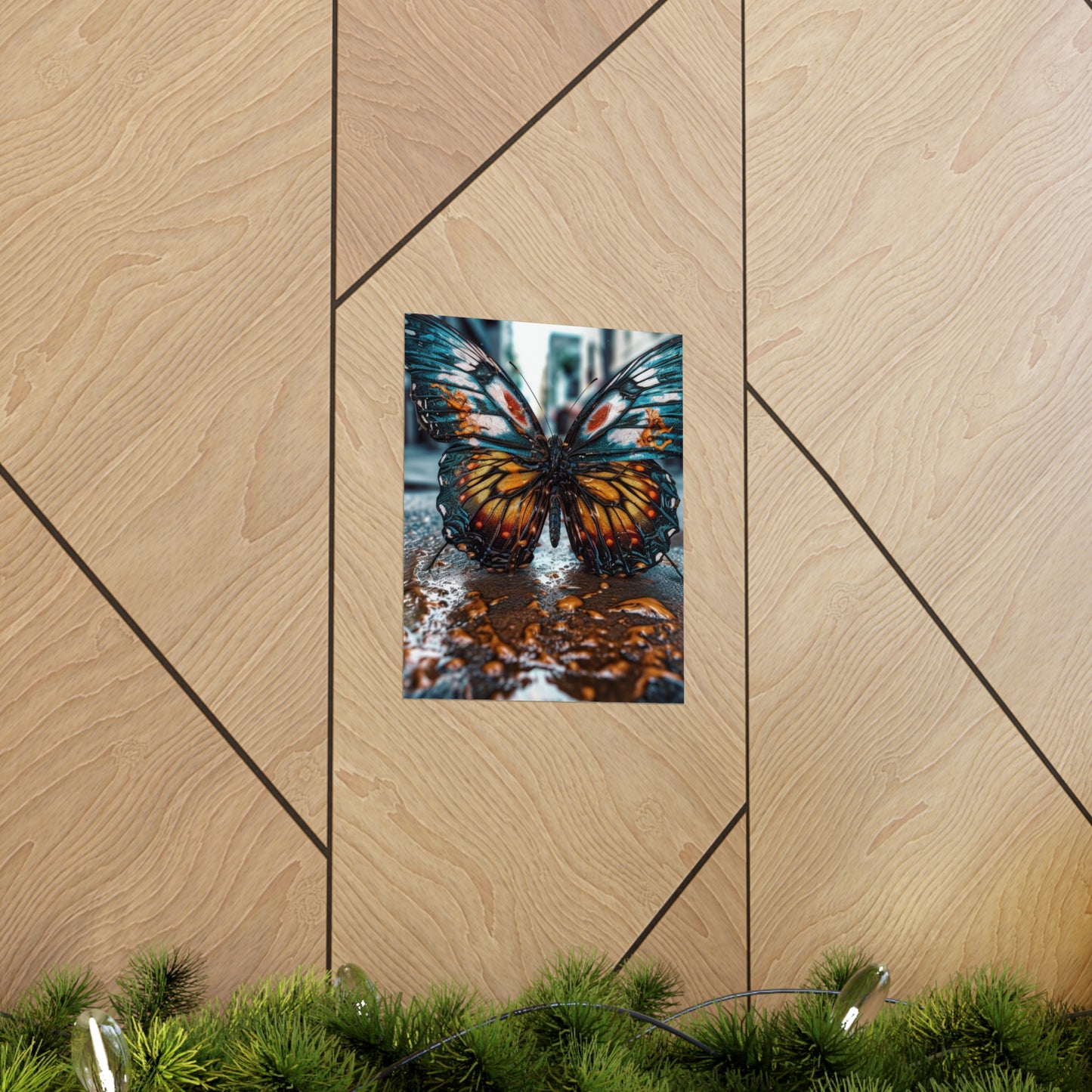 Premium Matte Vertical Posters Water Butterfly Street 3