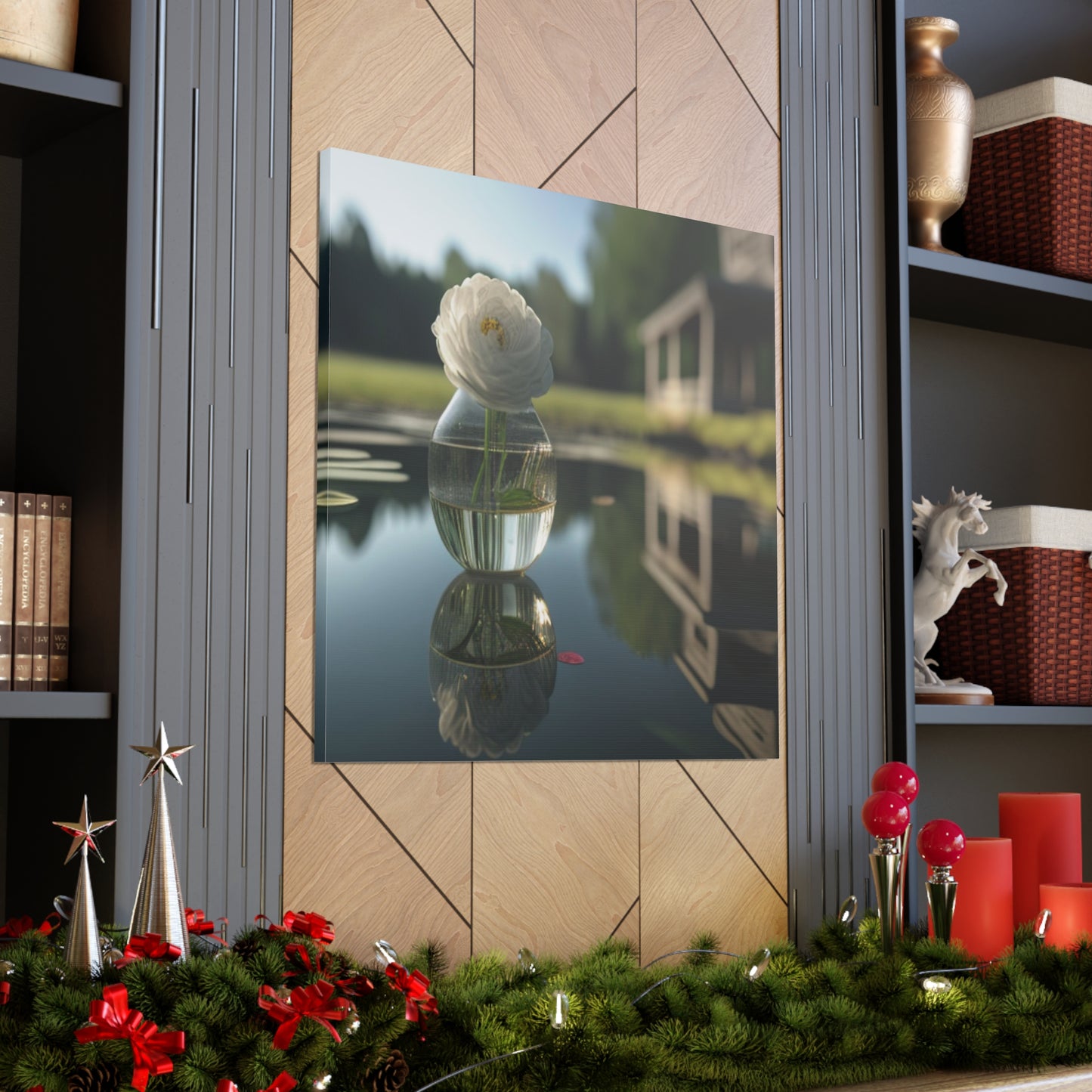 Canvas Gallery Wraps White Peony glass vase 1