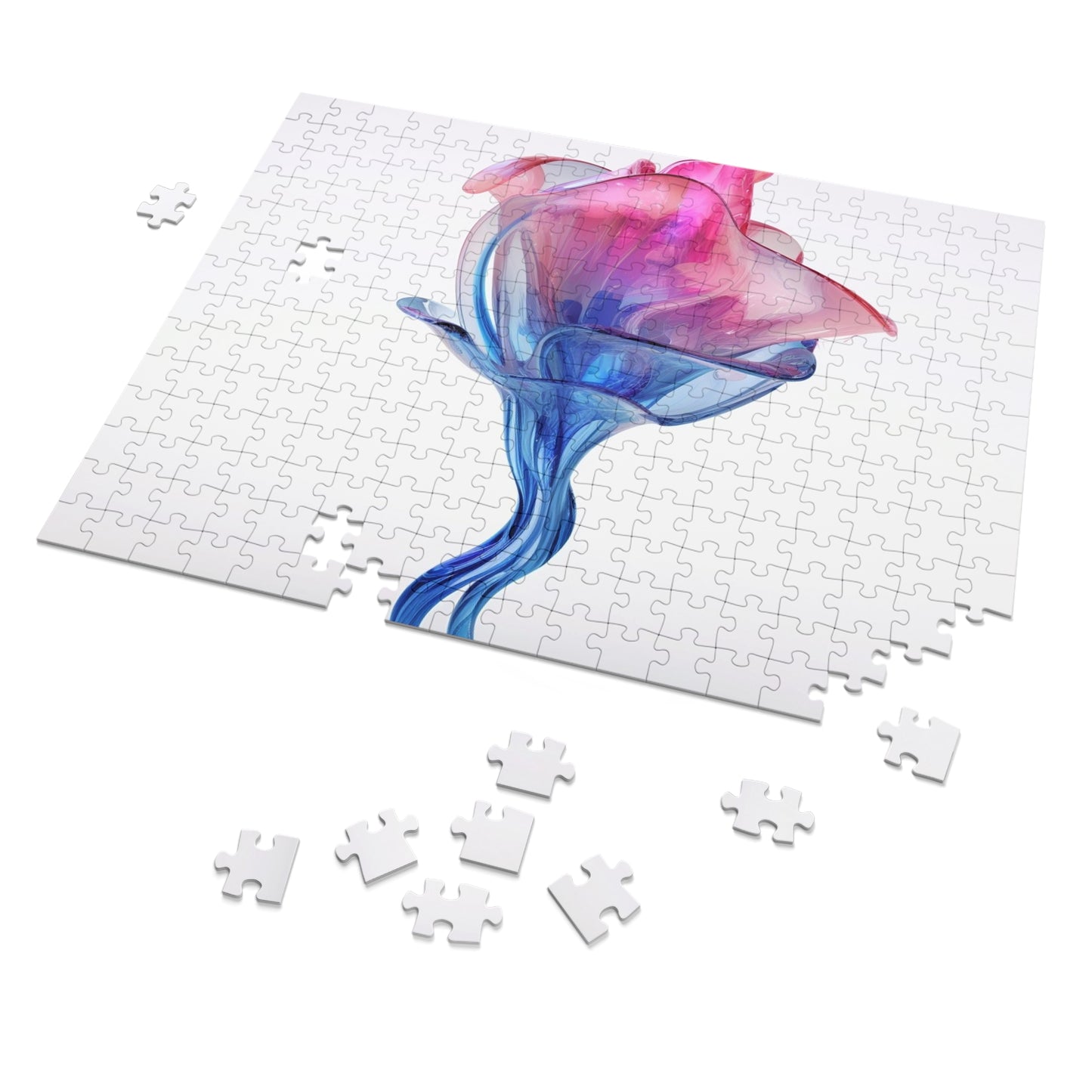 Jigsaw Puzzle (30, 110, 252, 500,1000-Piece) Pink & Blue Tulip Rose 4