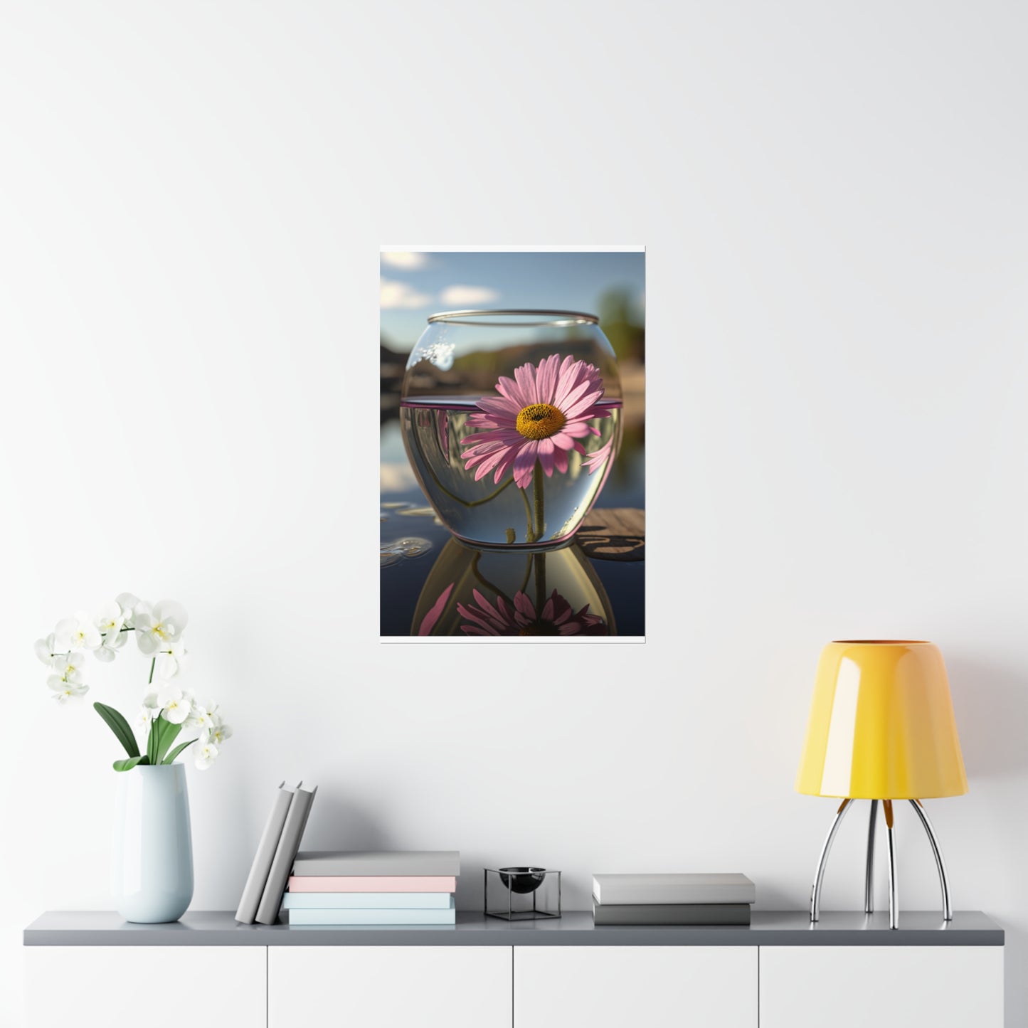 Premium Matte Vertical Posters Daisy in a vase 1