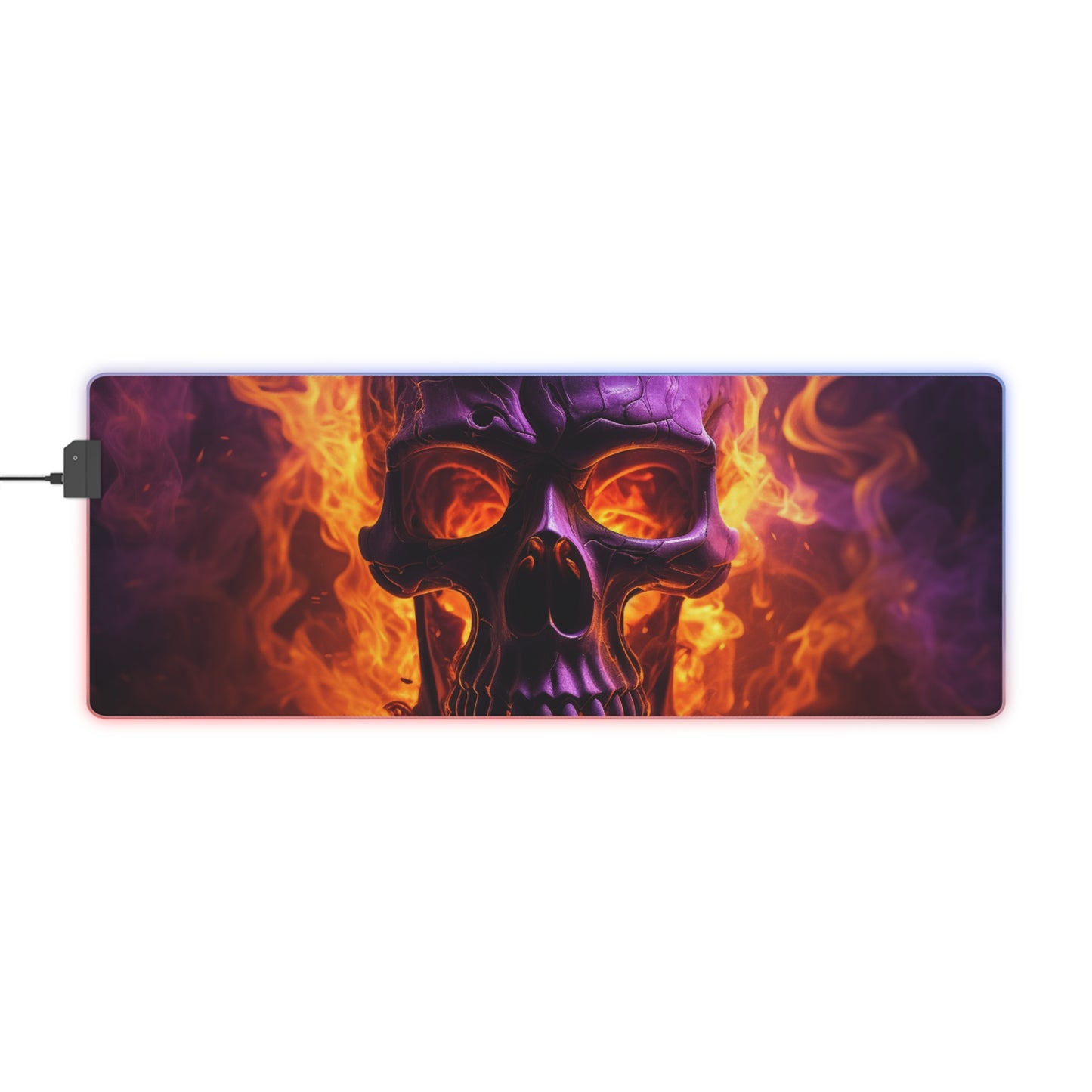 LED Gaming Mouse Pad Skull Flames 3