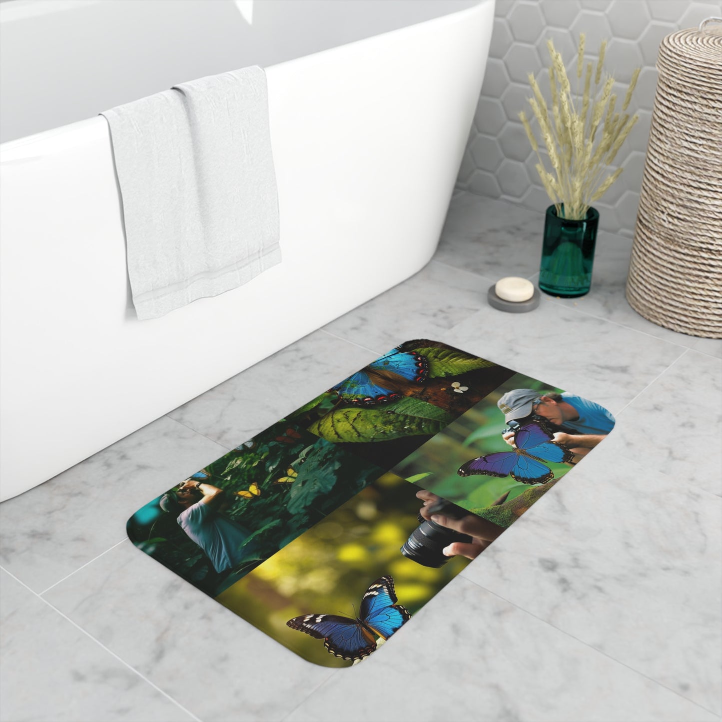 Memory Foam Bath Mat Jungle Butterfly 5