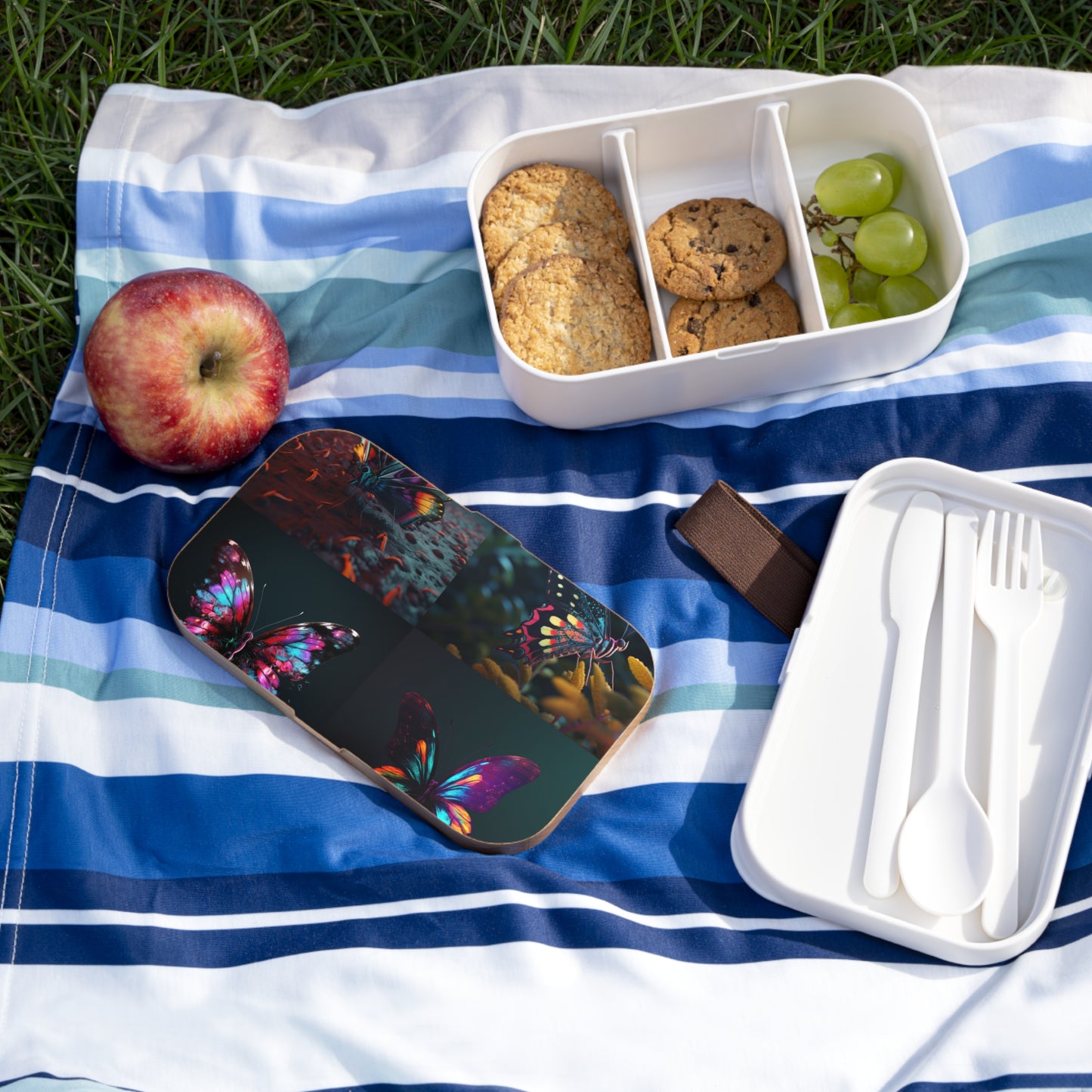 Bento Lunch Box Hyper Colorful Butterfly Macro 5