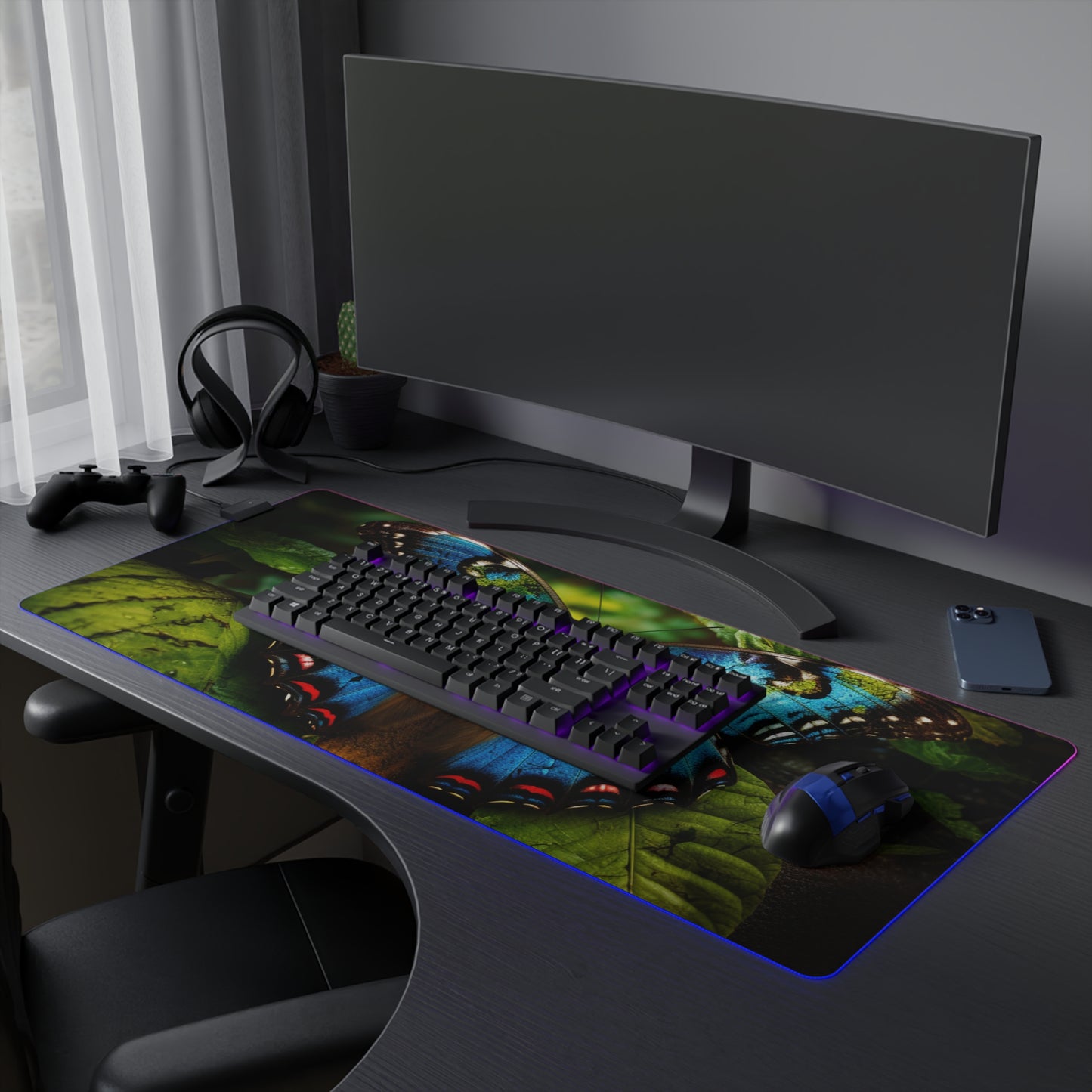 LED Gaming Mouse Pad Jungle Butterfly 2