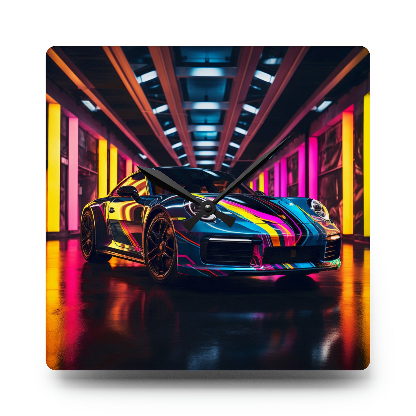 Acrylic Wall Clock Macro Porsche 1