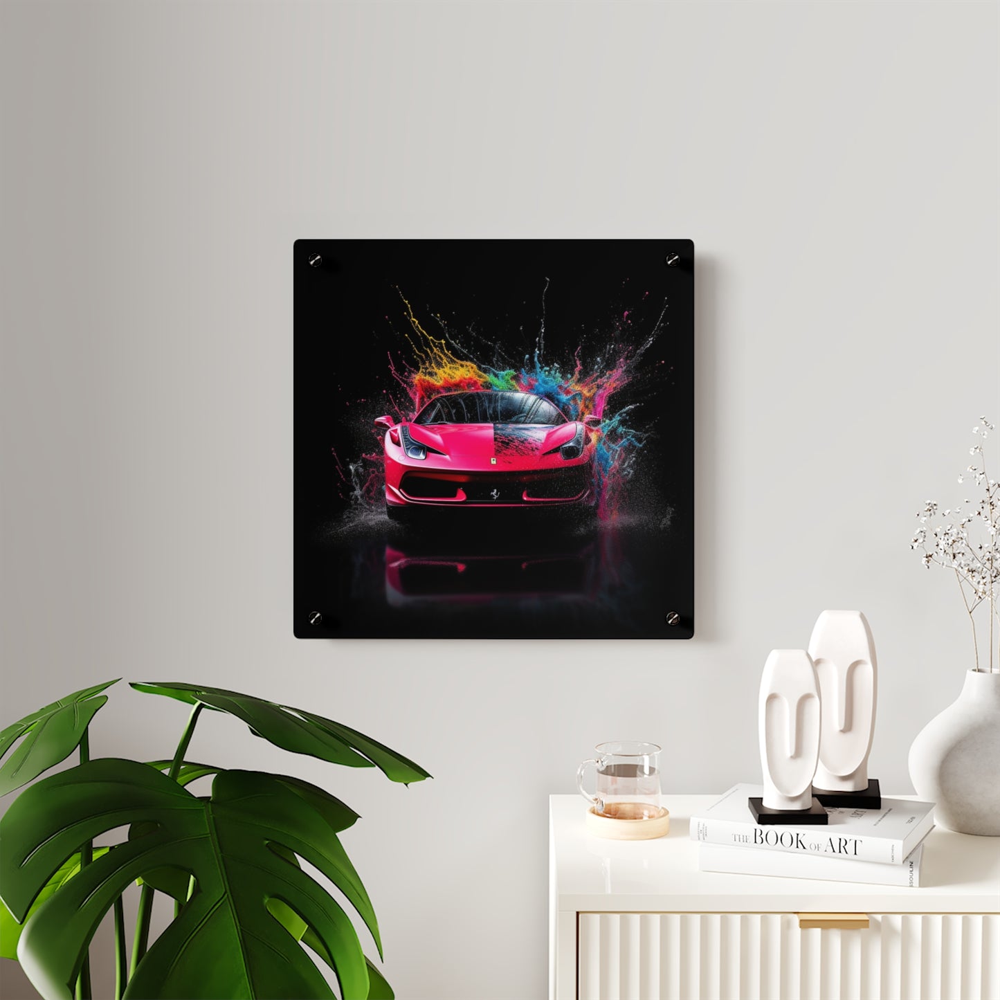 Acrylic Wall Art Panels Ferrari Water Splash 2