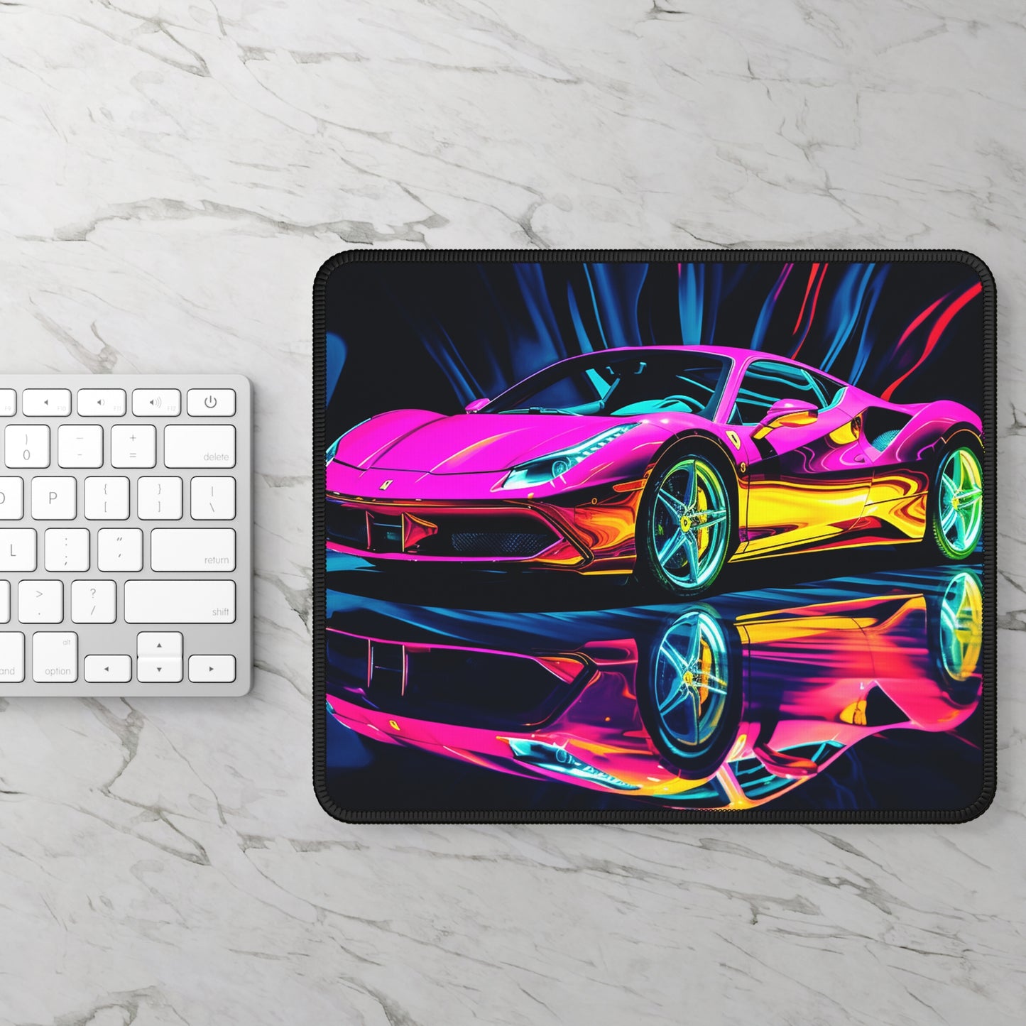 Gaming Mouse Pad  Pink Macro Ferrari 3