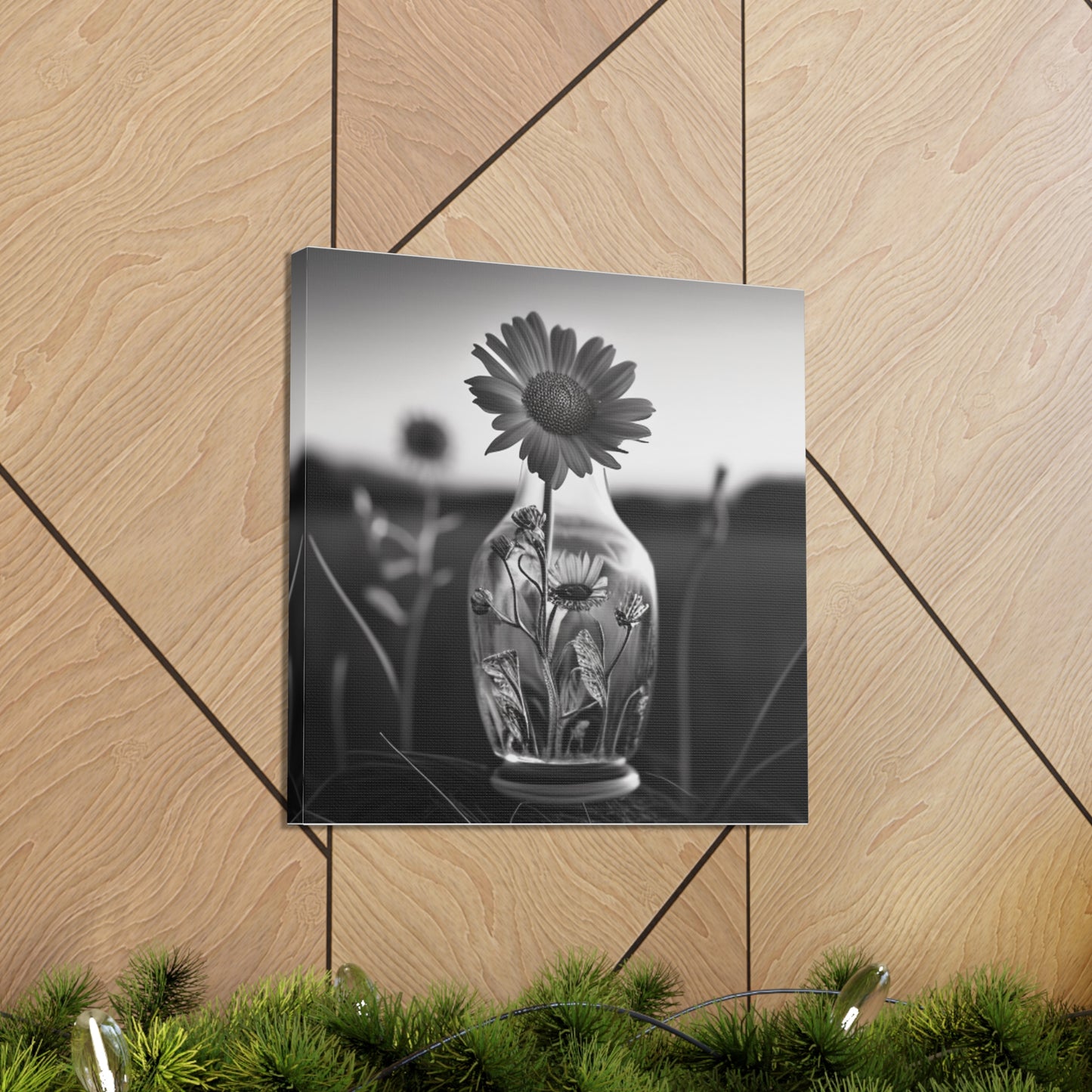 Canvas Gallery Wraps Yellw Sunflower in a vase 2
