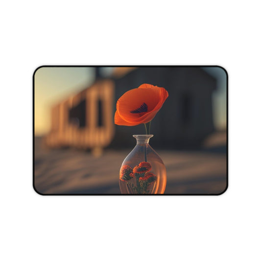 Desk Mat Orange Poppy in a Vase 3