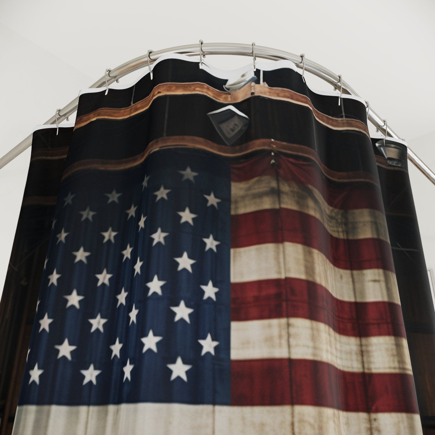 Polyester Shower Curtain American Flag Farrari 4
