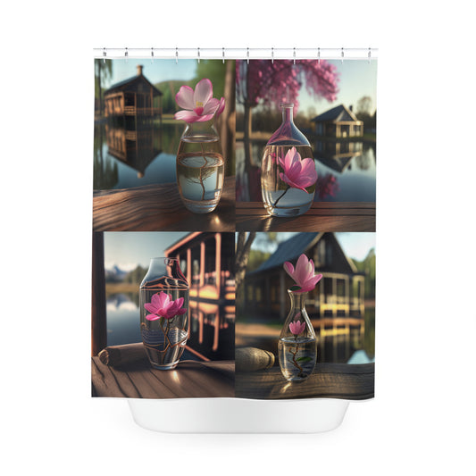 Polyester Shower Curtain Magnolia in a Glass vase 5